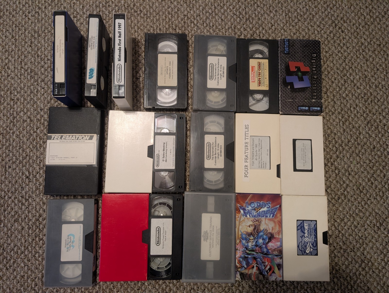 VHS Tape Lot Promo Demo Store Company Rare Dev SNES Nintendo Sony Sega Internal