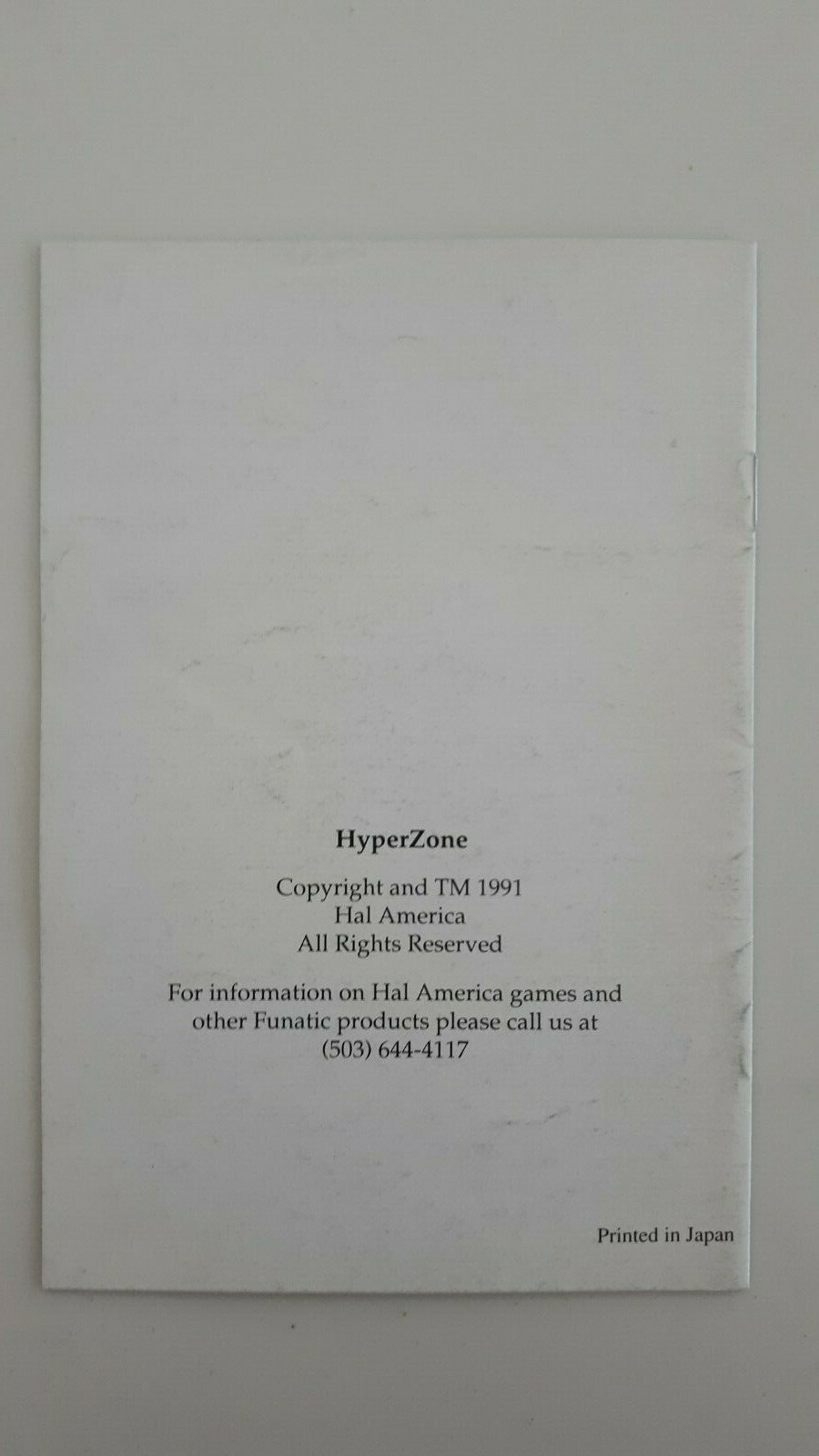 SUPER NINTENDO INSTRUCTION MANUAL HYPERZONE HYPER ZONE