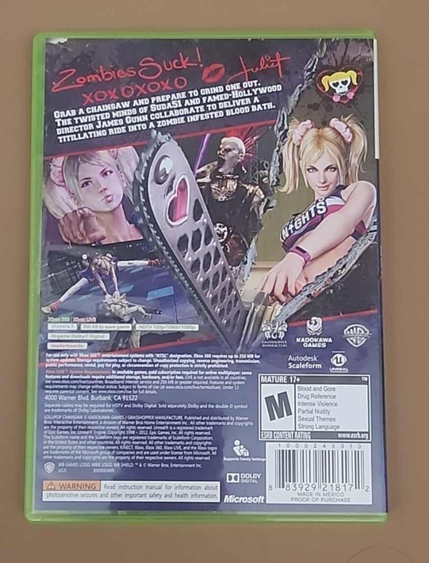 Lollipop Chainsaw 2012 Xbox 360 CIB Complete