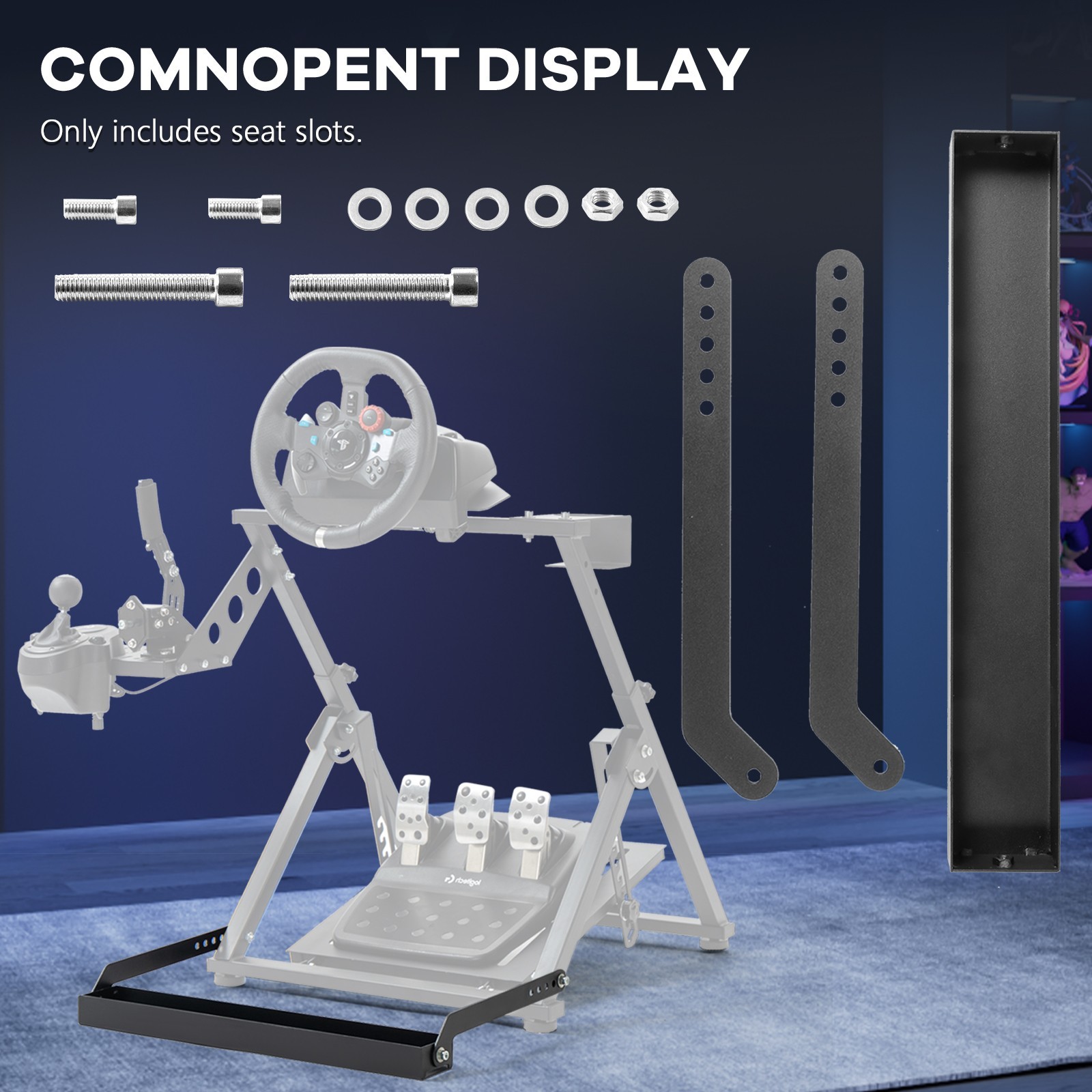 Supllueer Racing Wheel Stand For Seat Holder Kit DIY Card Slot Organizer Set