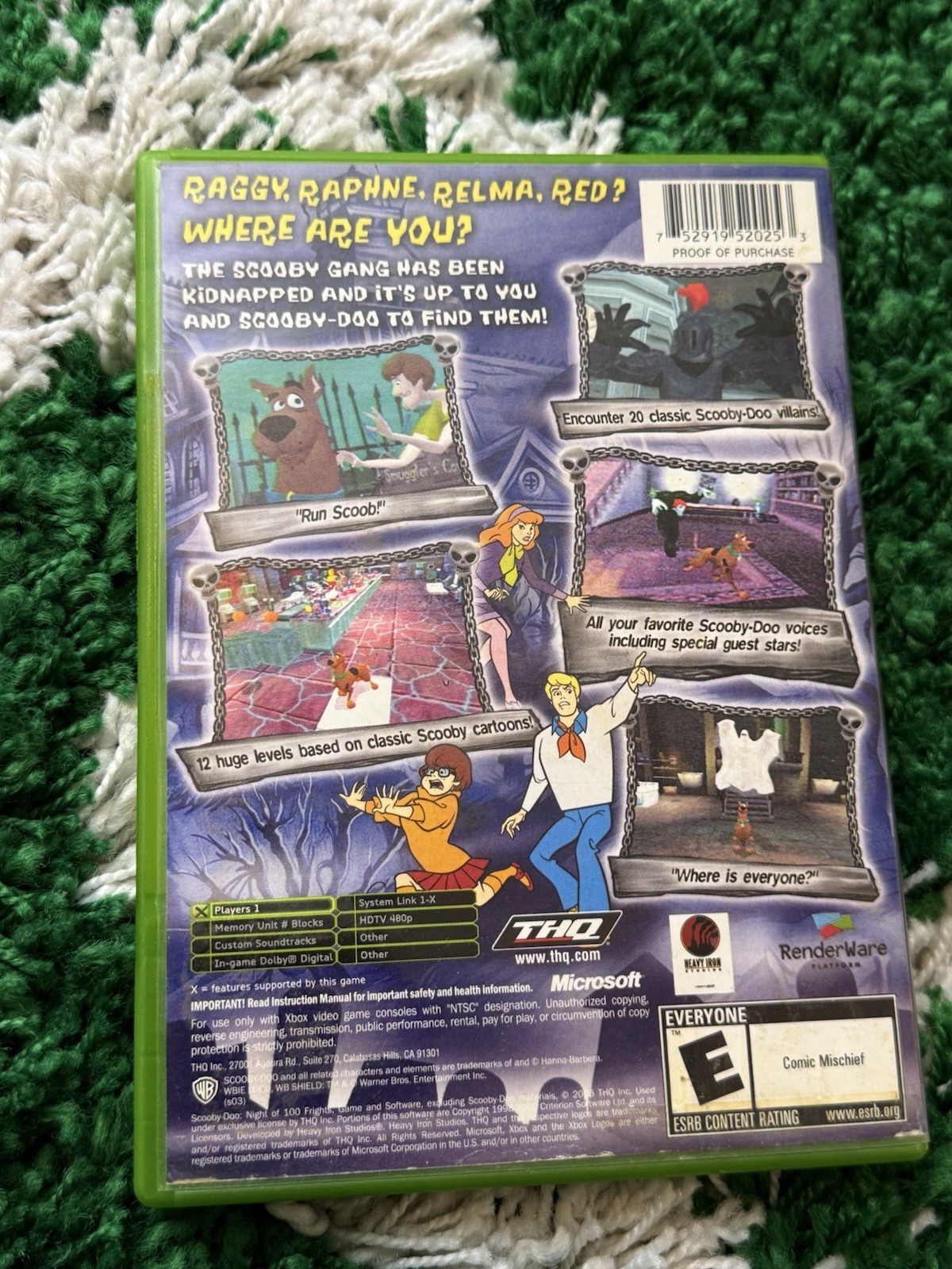 Scooby-Doo Night of 100 Frights (Microsoft Xbox, 2003) Case Only