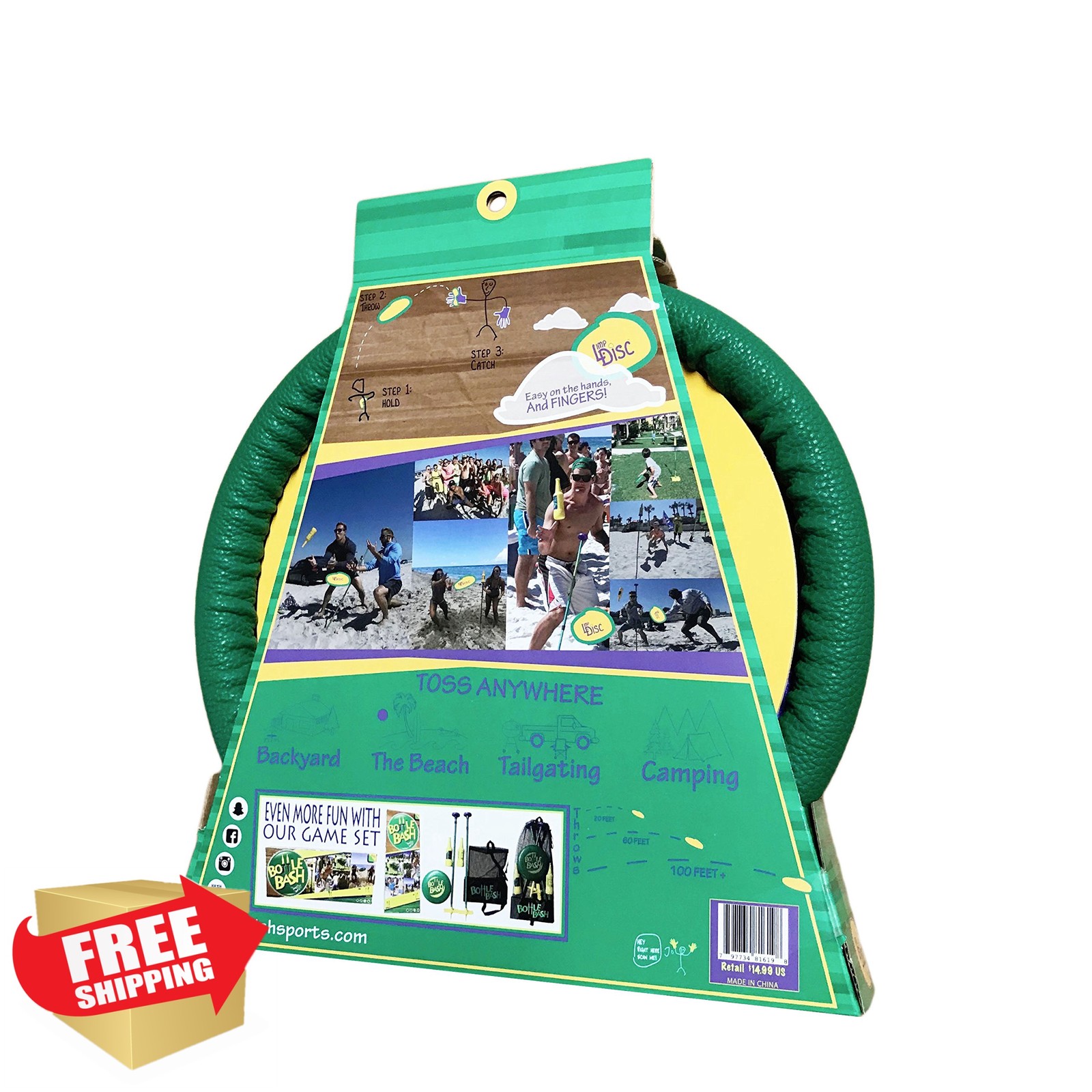 Bash Brands Bottle Bash Disc Green Yellow