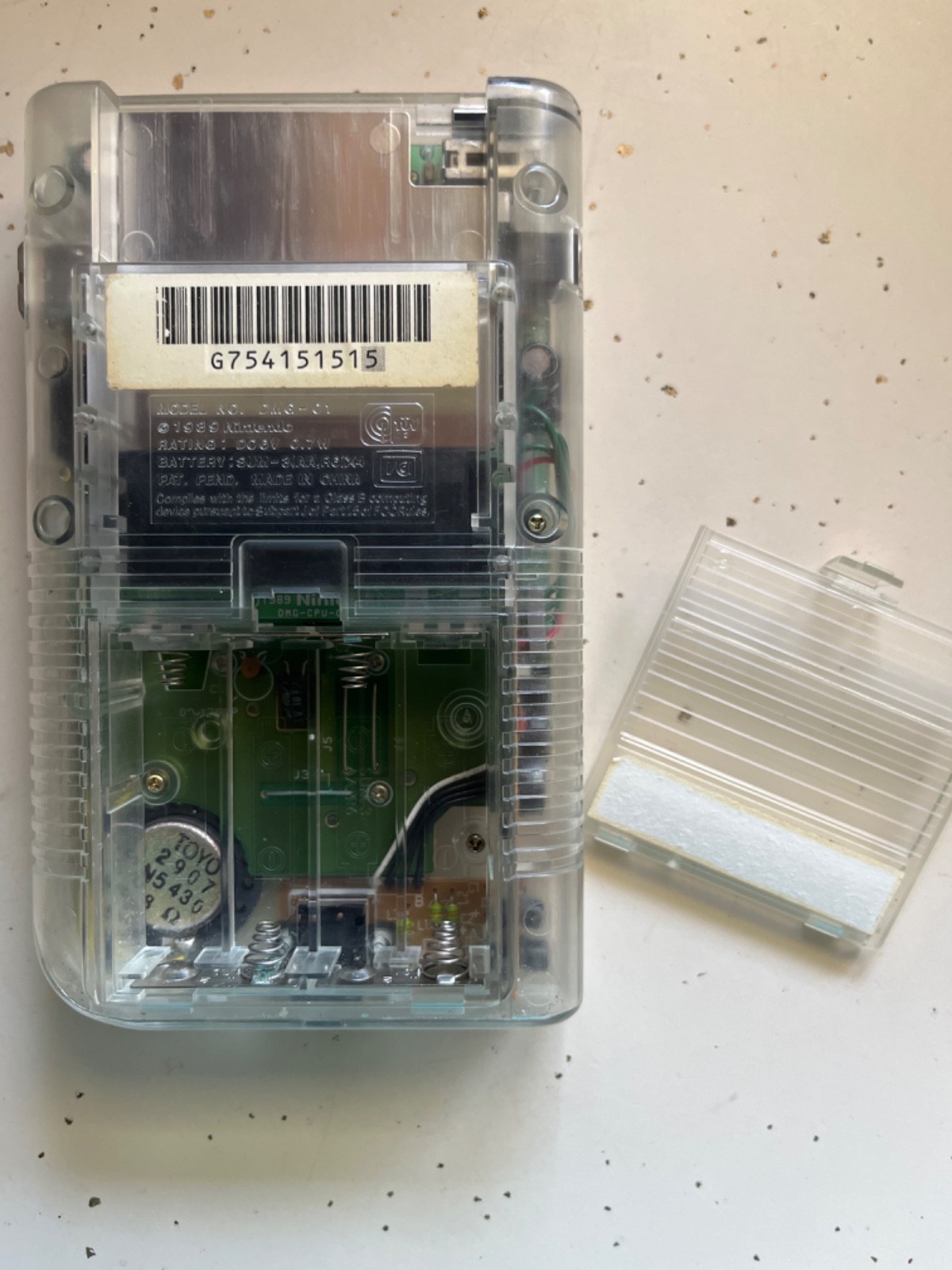 Nintendo Gameboy Original Clear Play it Loud DMG-01 Works with games