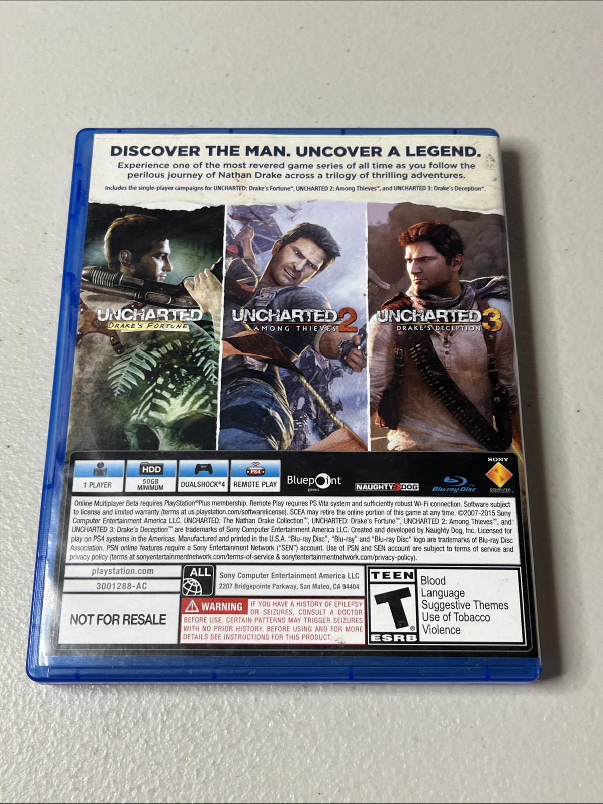 Uncharted The Nathan Drake Collection PS4 PlayStation 4 Complete Tested
