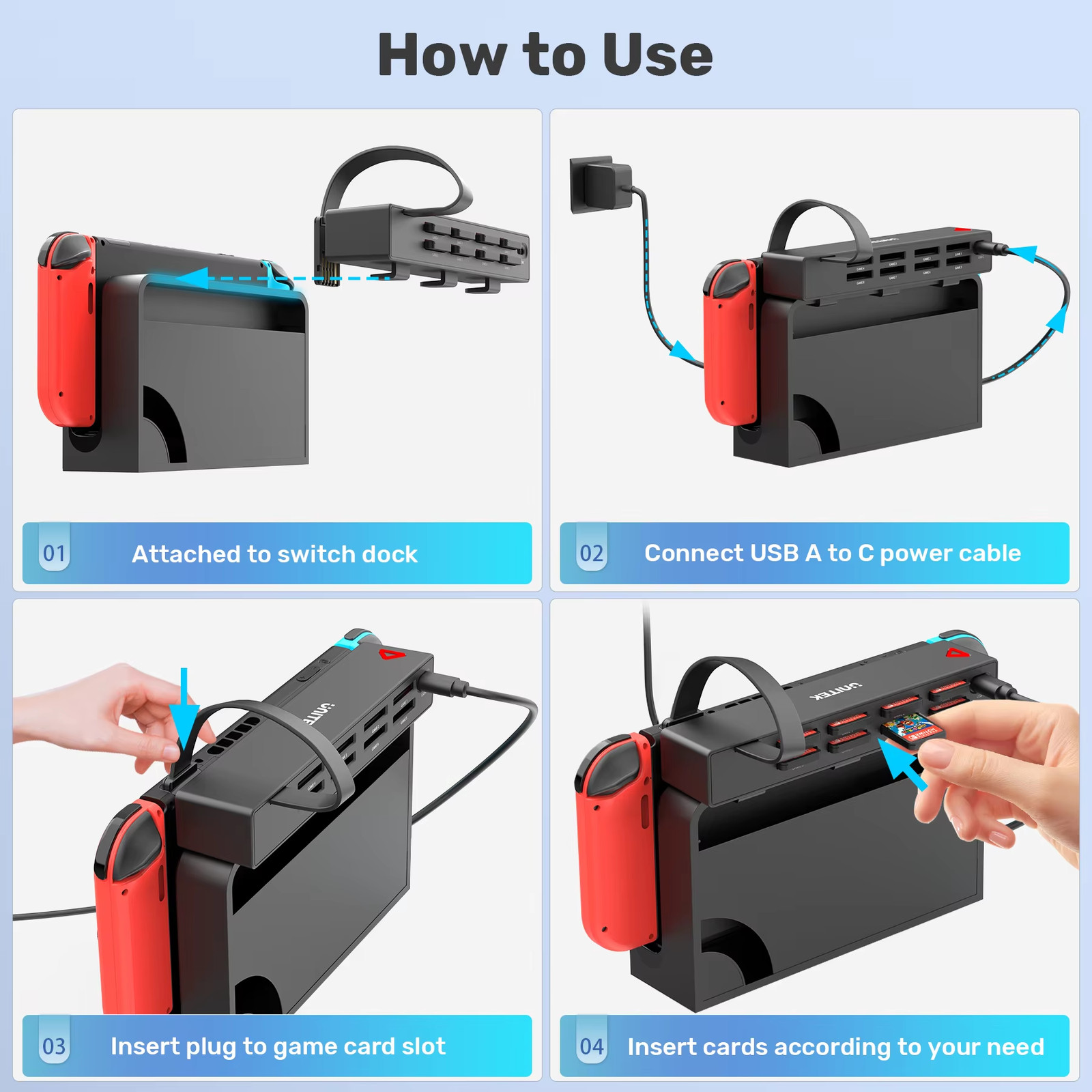 Portable Game Card Reader for Nintendo Switch OLED with Wireless Remote Control