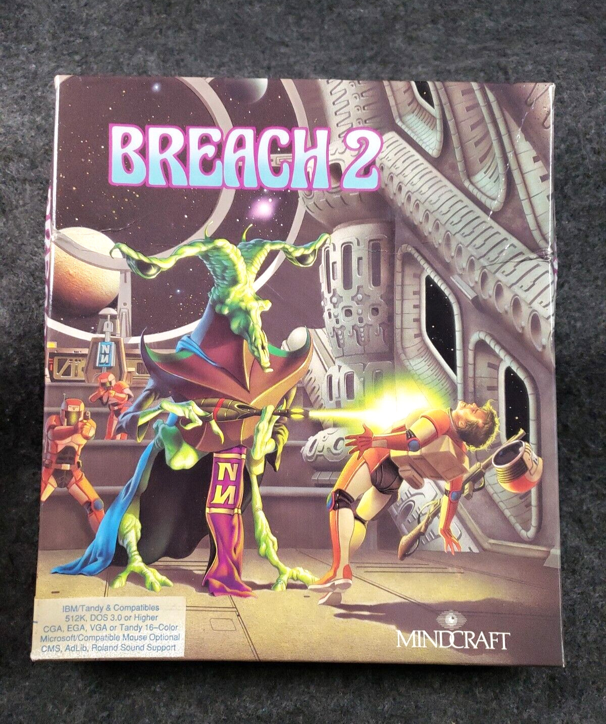 Breach 2 Mindcraft Game – (IBM, 1990) 5.25” Floppy – PC Big Box ……….(SB3)