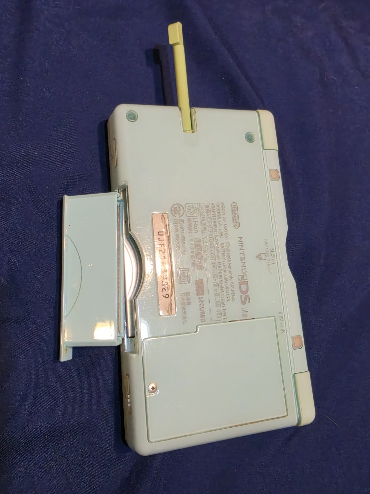 Nintendo DS Lite Ice Blue Handheld. Tested Working w/ Charger, Stylus & GBA Covr