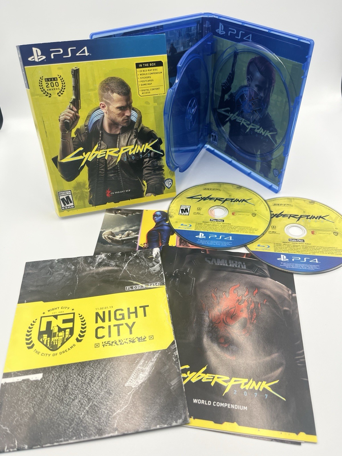 Cyberpunk 2077 PS4 2-Disc w/ Case, Manual, Insert, and Map