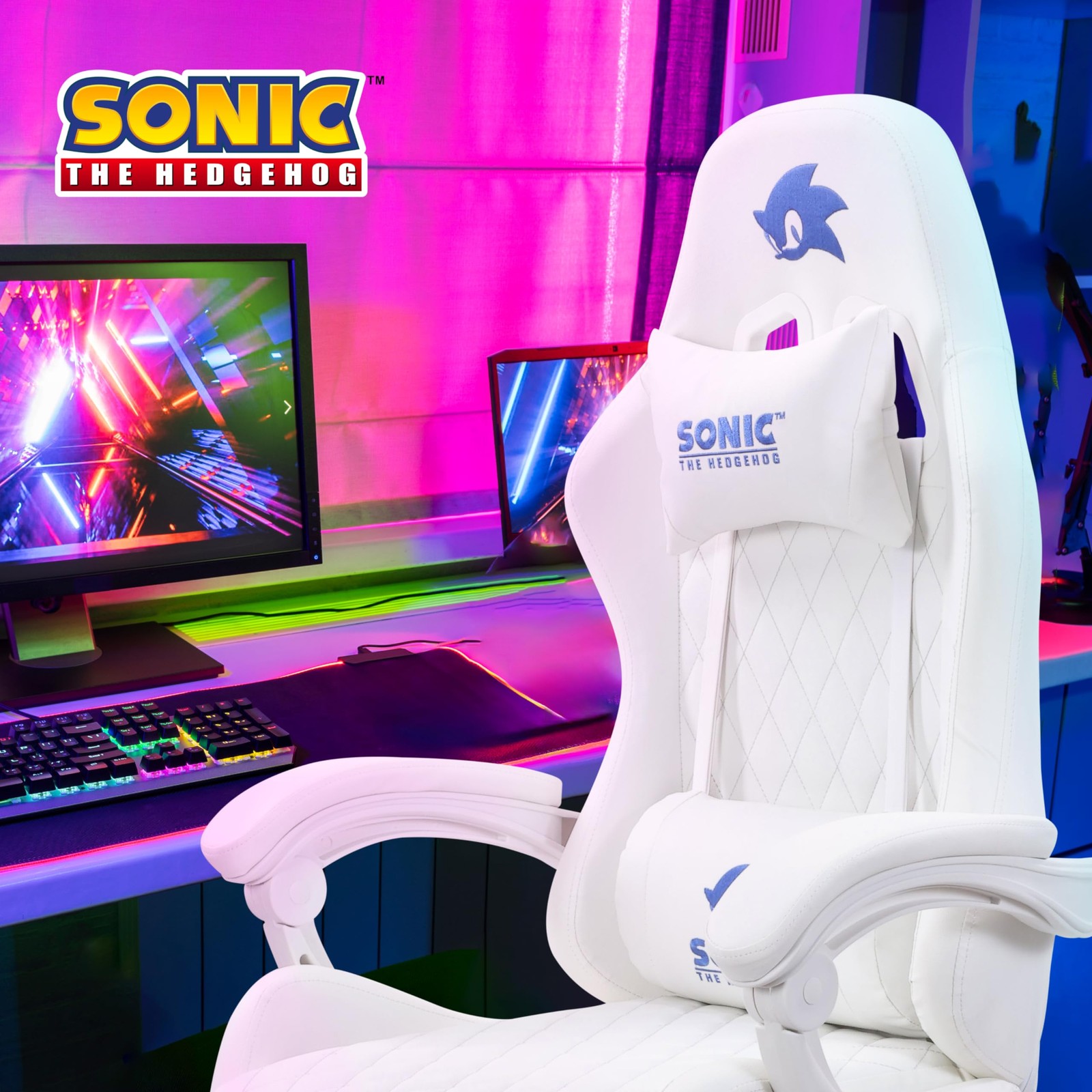 Sonic the Hedgehog – Gaming Chair, Ergonomic PU Leather, Reclining