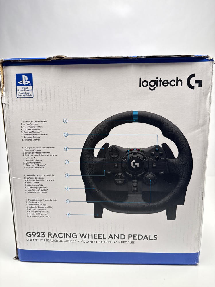 Logitech G923 Racing Wheel Pedals TRUEFORCE PS5 PS4 PC Leather Gaming