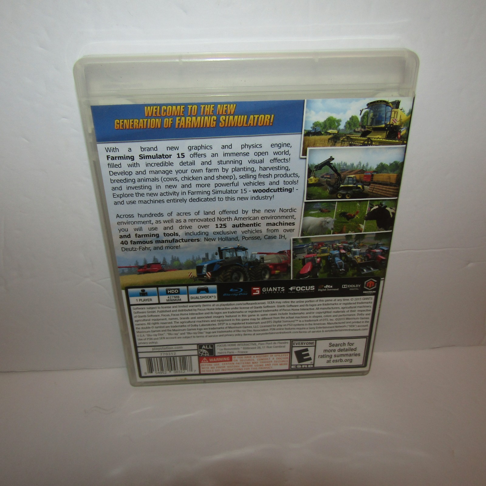 Farming Simulator 15 Sony PlayStation 3 PS3 Video Game No Manual