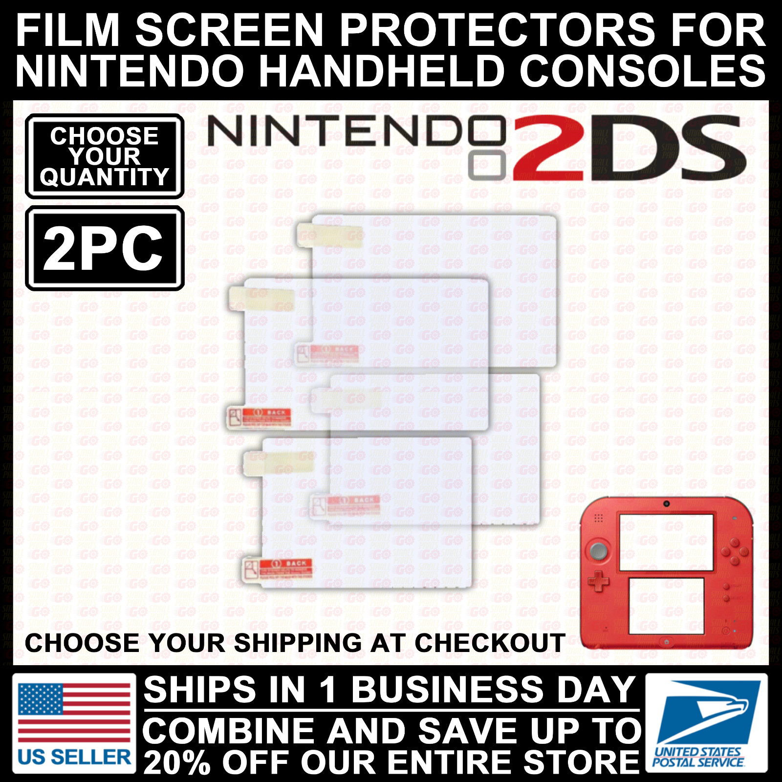 Film Plastic Screen Protector For Nintendo 2DS – Original 2DS Model Console