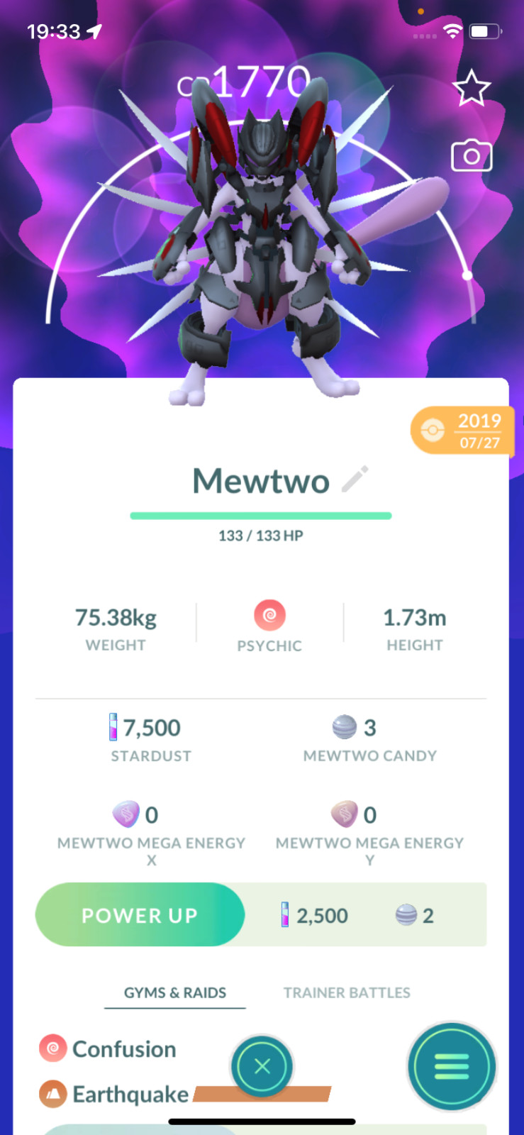Armored Mewtwo (2019 Guaranteed Lucky) Legendary Pokemon ! 30 Days Friendship !