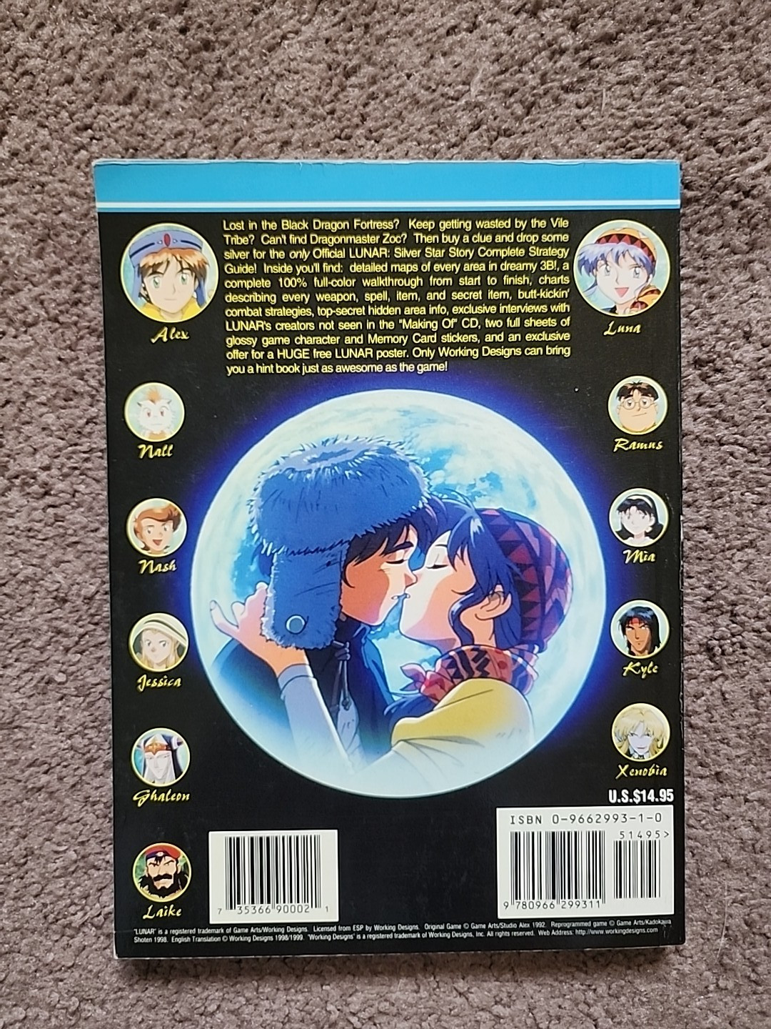 PS1 Playstation Lunar Silver Star Complete Guide w/ Stickers