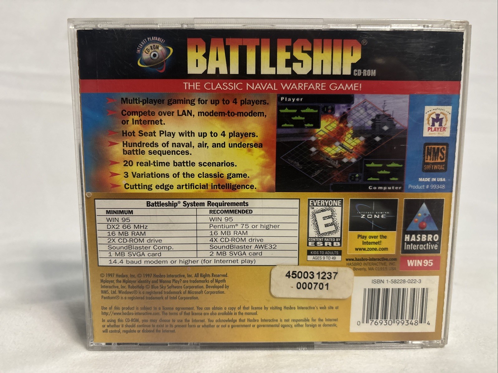 PC Game Lot – Monopoly + Battleship – Hasbro Interactive – Windows 95 CD-ROM