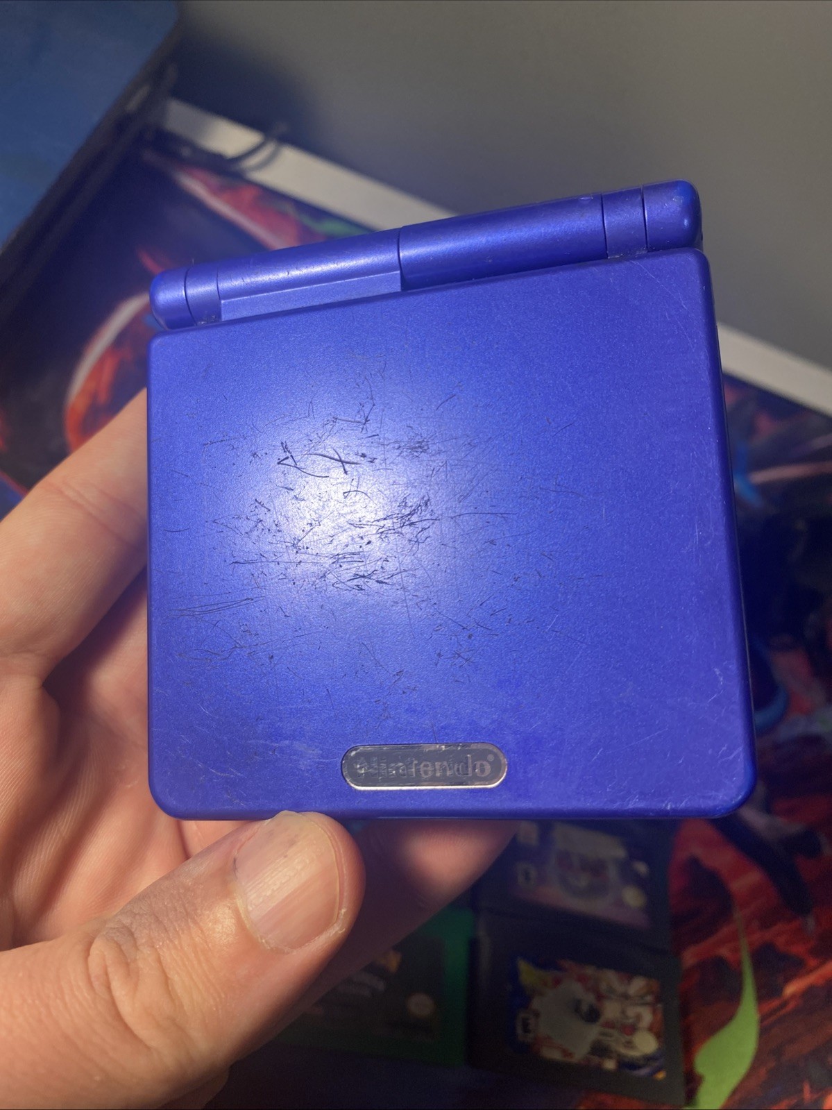 Nintendo Game Boy Advance SP Console – Cobalt Blue with Charger & 6 Games!