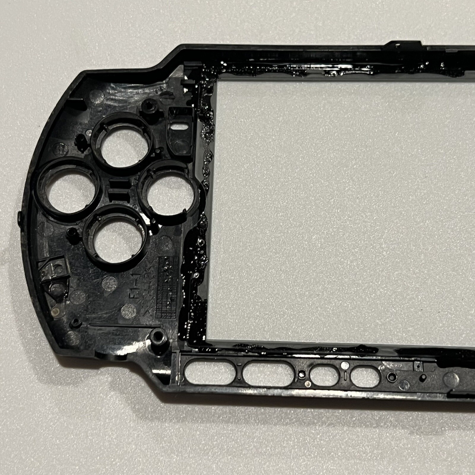 BLACK Sony PSP 3000 Front Faceplate Part Official OEM w/ New Glass Lens