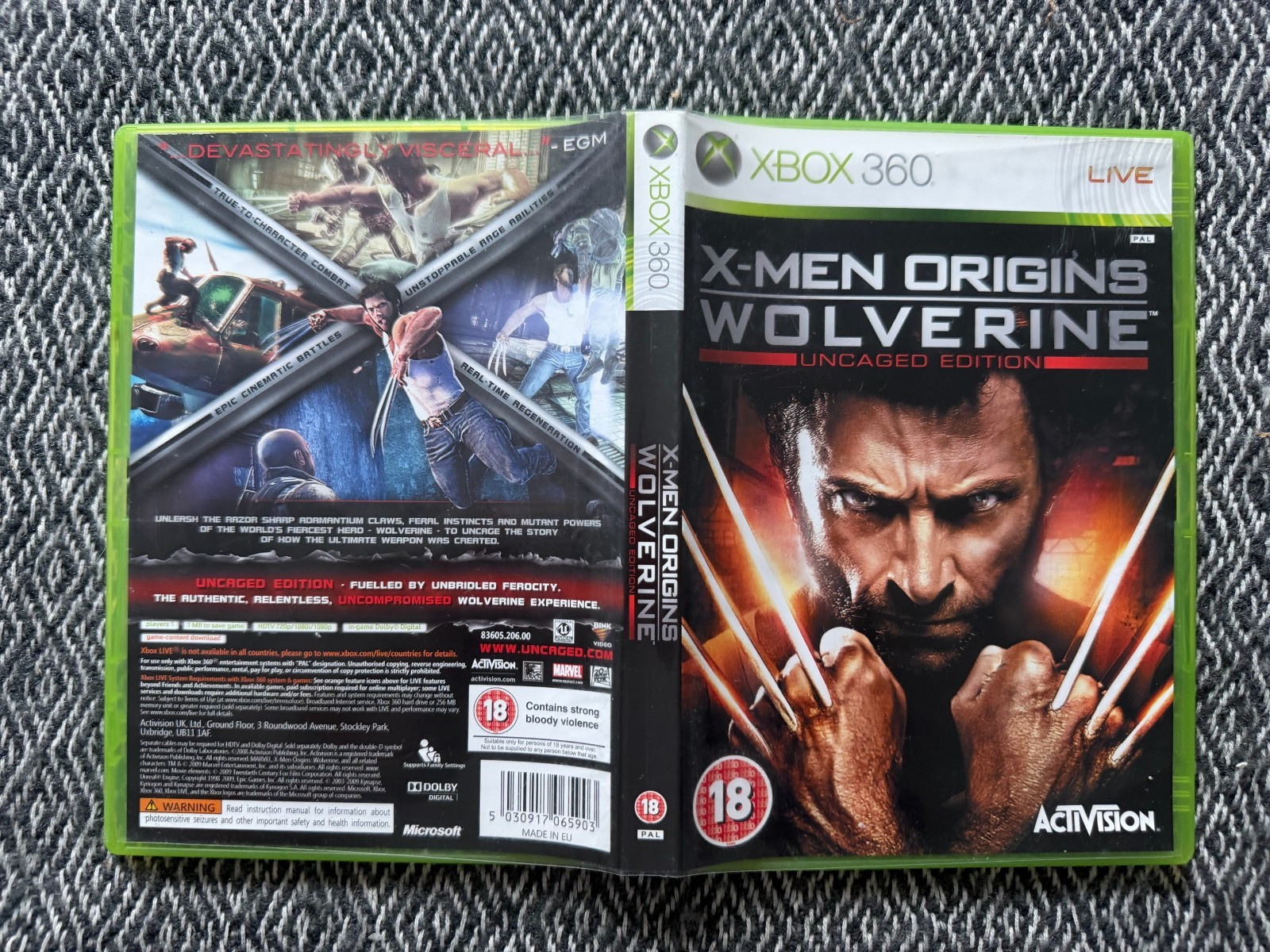 xbox 360 X-Men Origins: Wolverine Uncaged Edition REGION FREE (Works is US) PAL