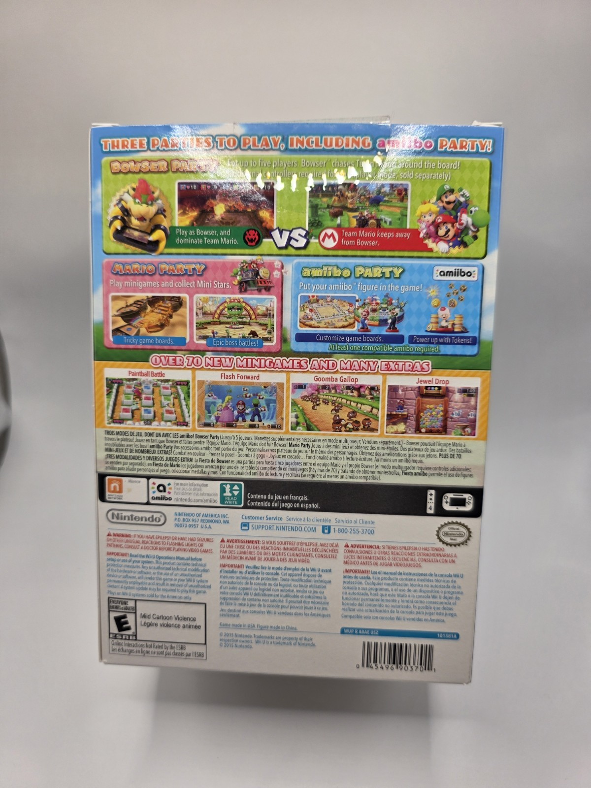 Mario Party 10 + Mario Amiibo Bundle Box ONLY Wii U Empty Box Nintendo Display