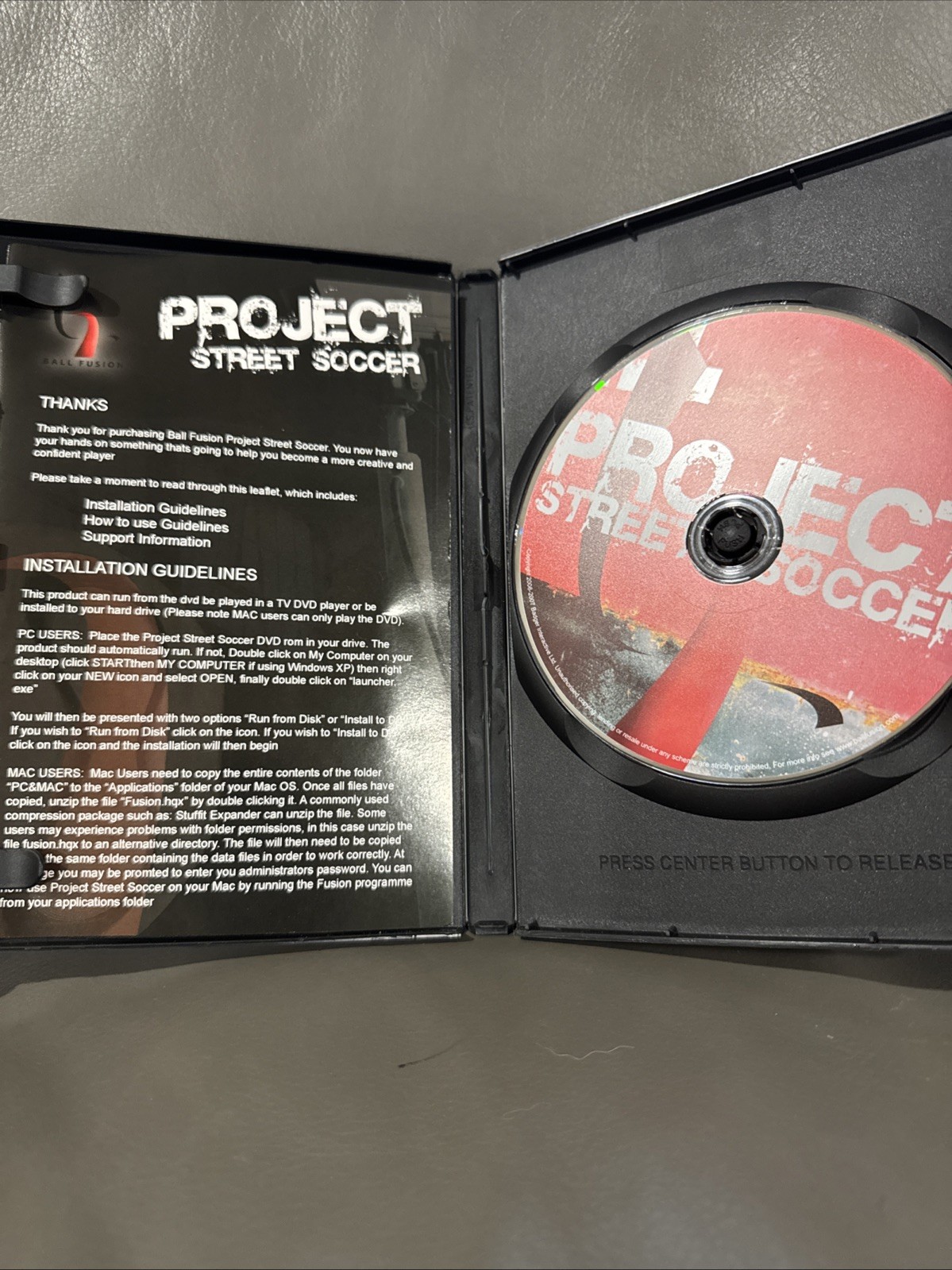 PROJECT STREET SOCCER PC/MAC DVD ROM DVD VIDEO – Rare HTF OOP