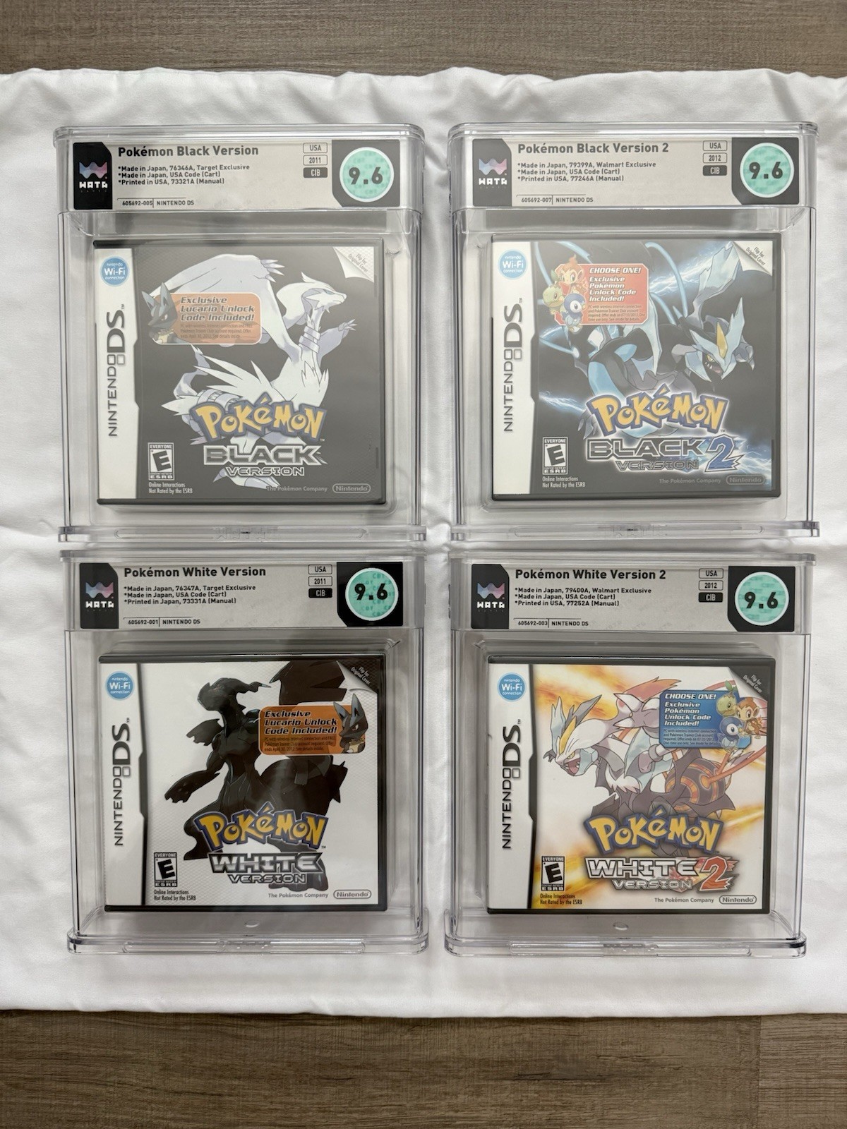 Pokemon Black, White, Black2, White2 Bonus Lot WATA CIB 9.6