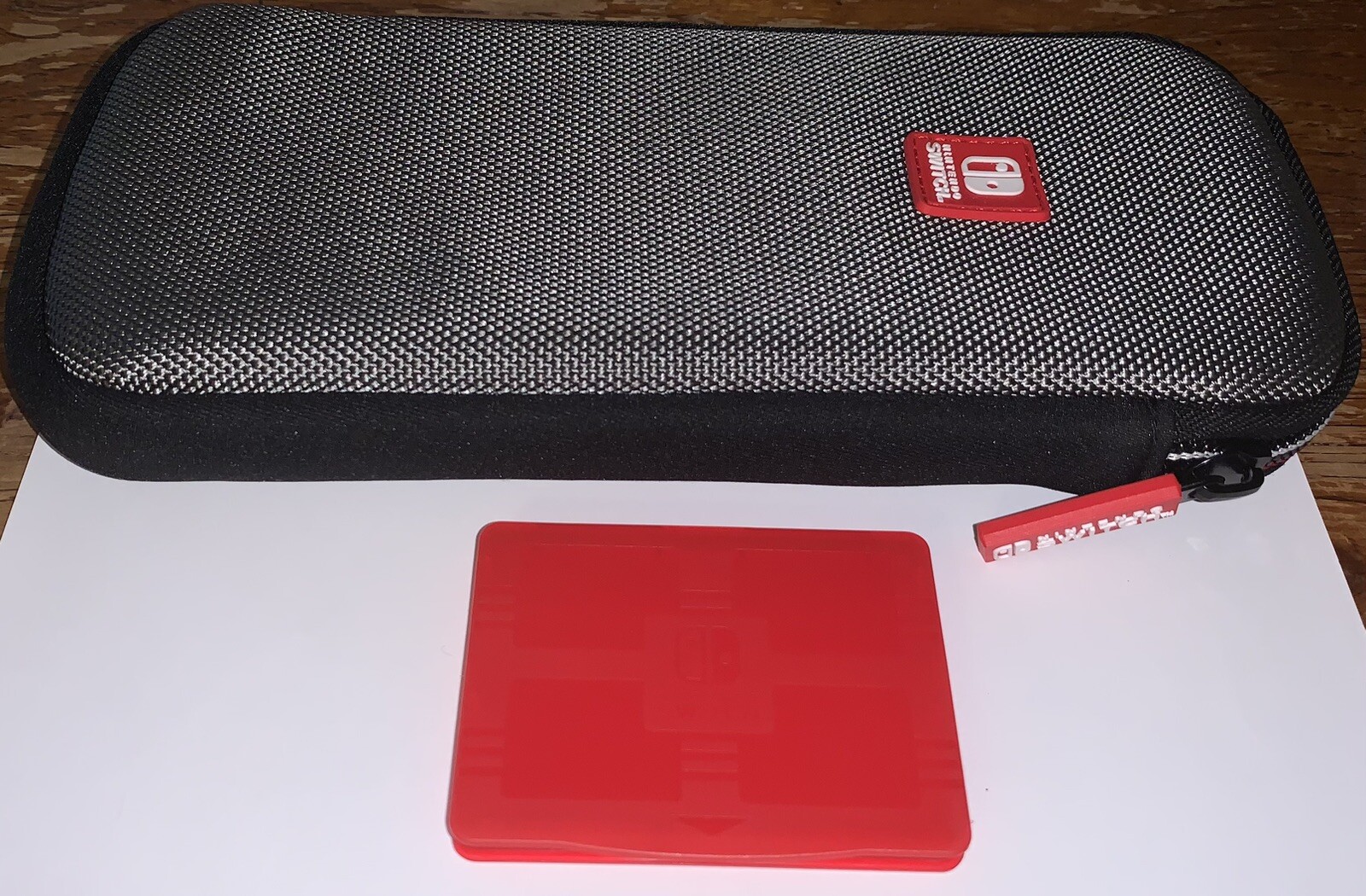 Nintendo Switch Zip Carrying Case Plush Inside w/Pouch & Small Plastic Case NWOT