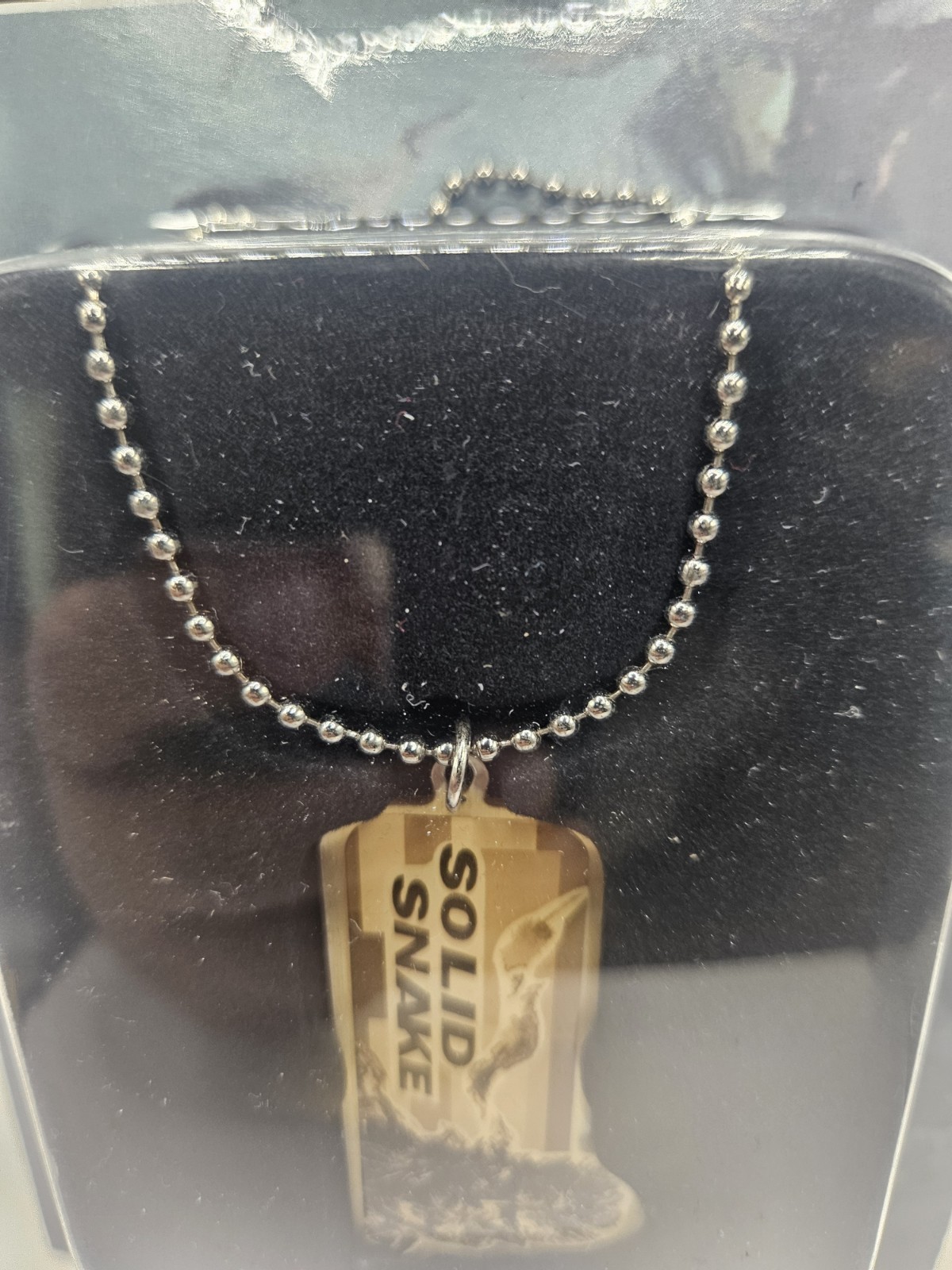 1998 Vintage Metal Gear Solid Necklace Dog Tag Solid Snake HTF