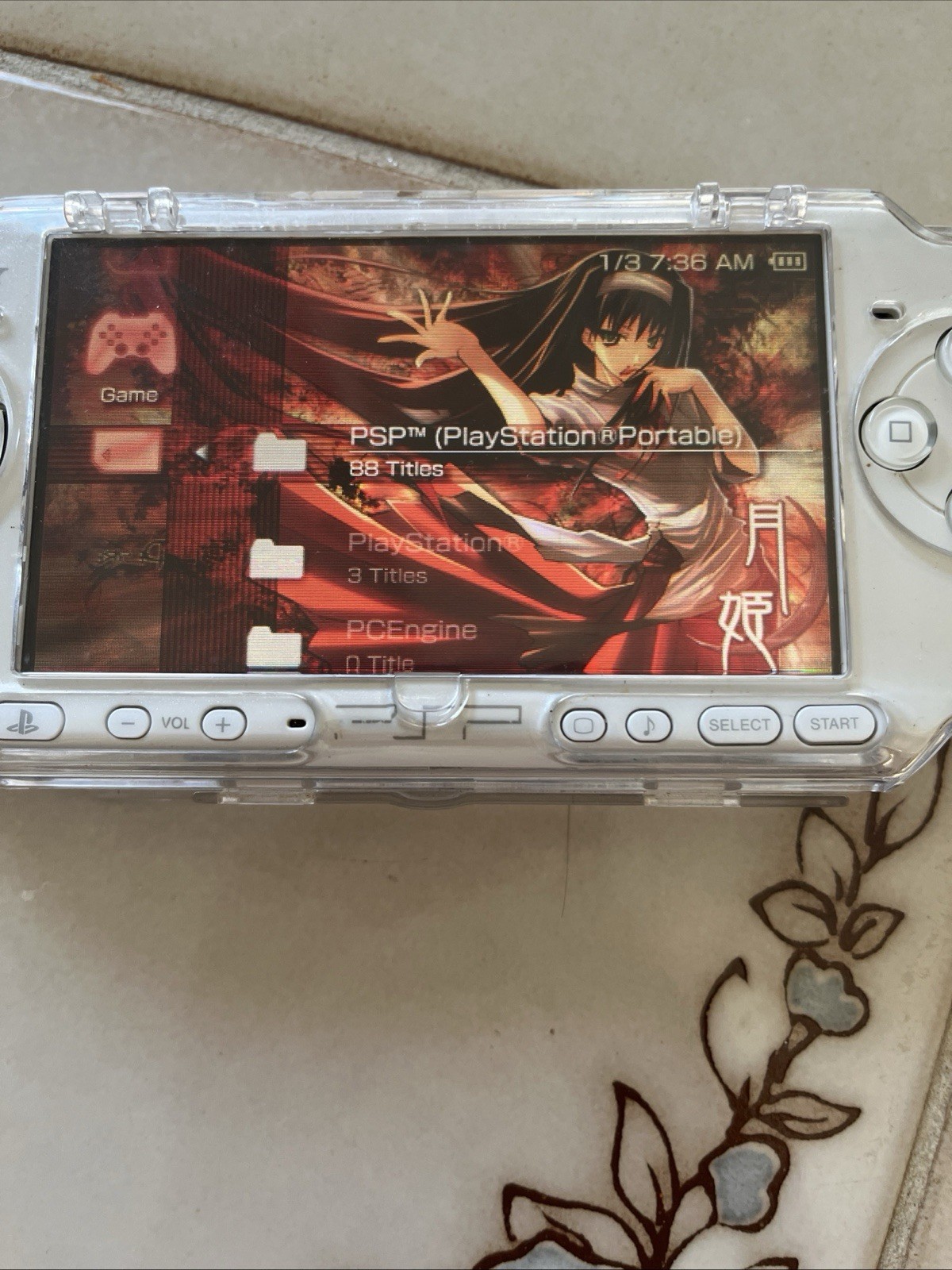 🔥Custom Psp 3000+128gb Micro Sd+ Clear Protective Case And Charger