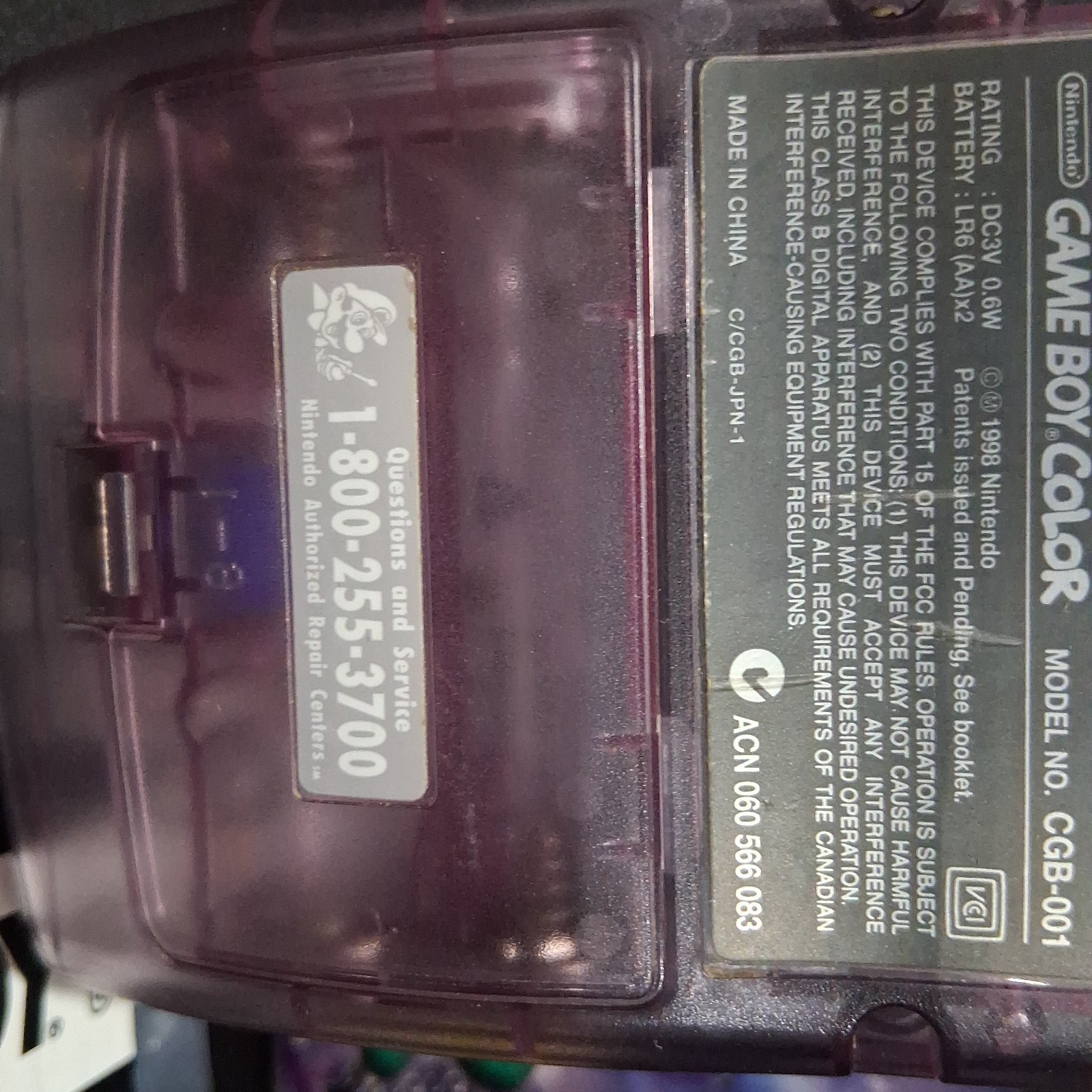 Clean! Nintendo GameBoy Color Atomic Purple Console Complete In Box CiB CGB-001