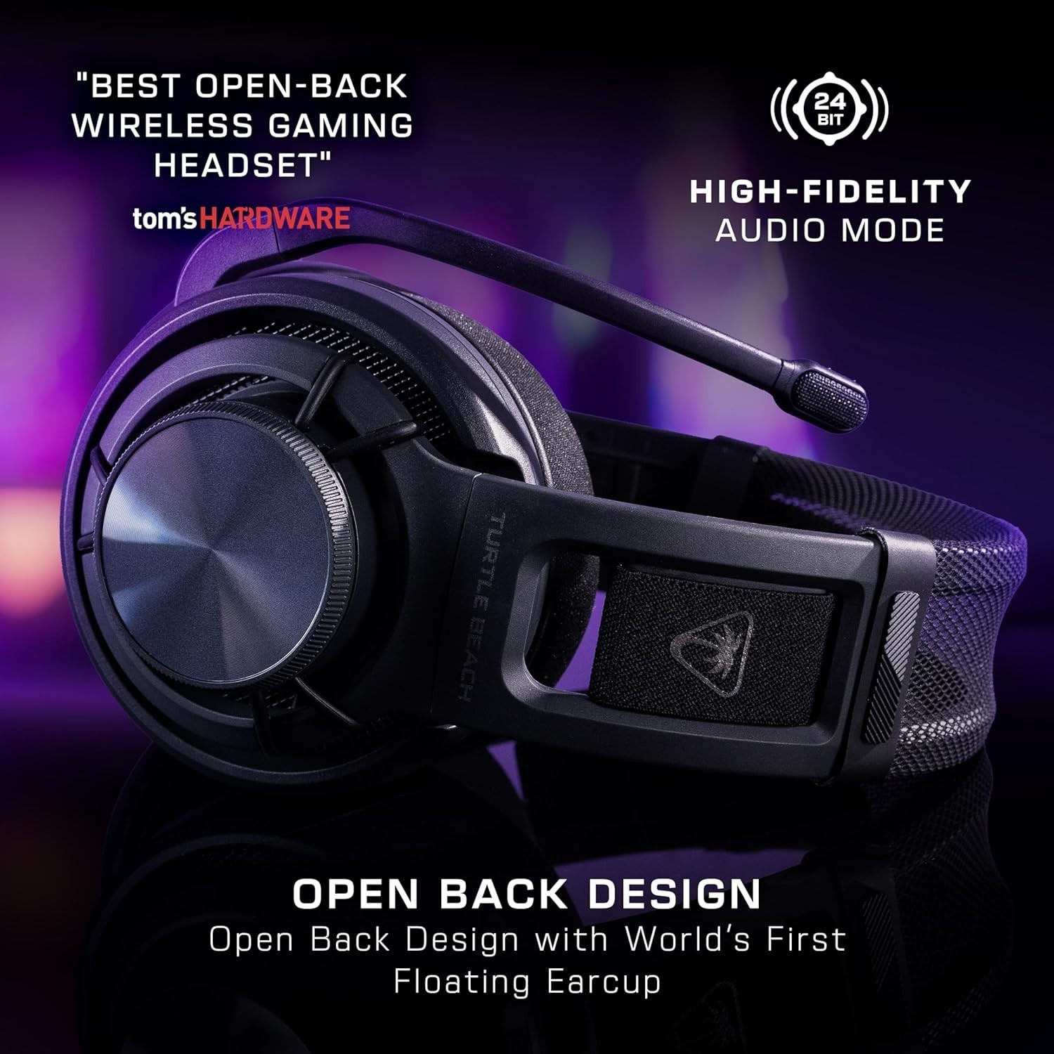 Turtle Beach – Atlas Air Wireless Open Back PC Gaming Headset model# TBS-5105-05