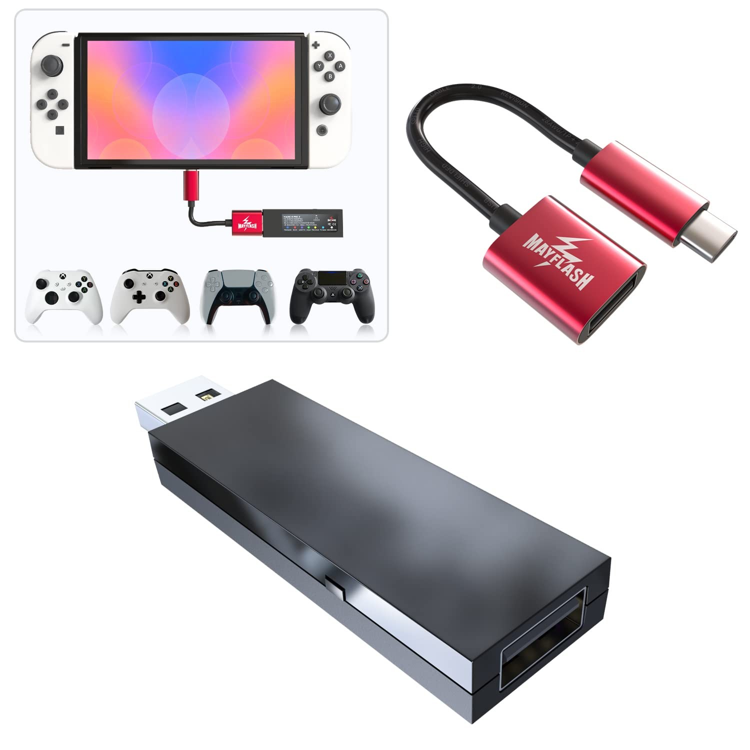 MAYFLASH Magic-S PRO 2 Wireless Bluetooth USB Adapter MAGIC-S 2, Black
