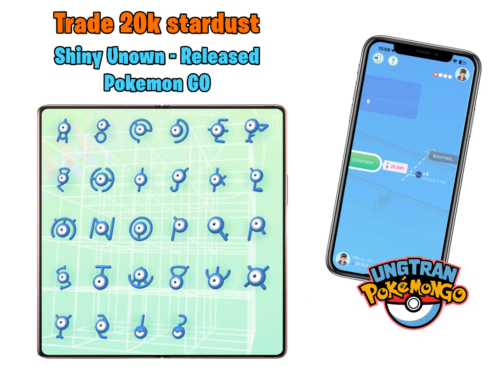 Shiny Unown Letter A – Z – Tr-de – Describe
