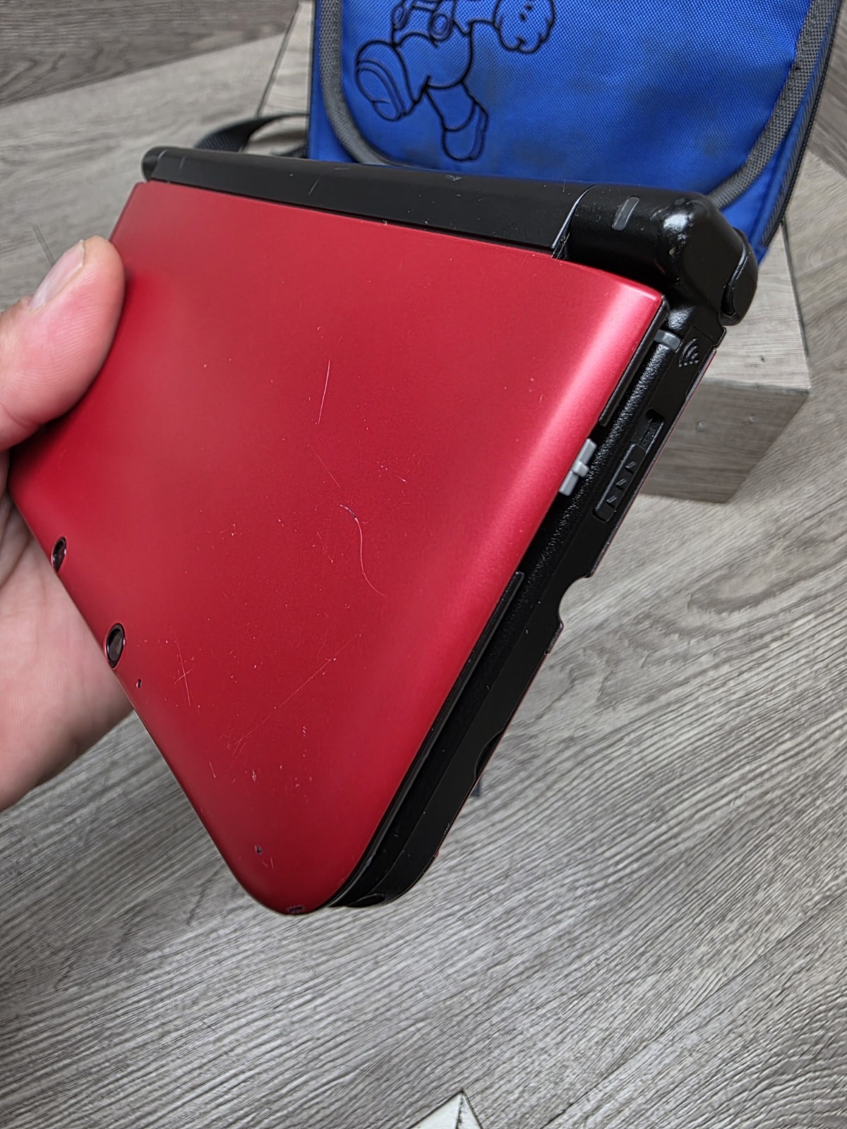 Nintendo 3DS XL SPR-001 Handheld Console Flame Red & Black with Carrying Case