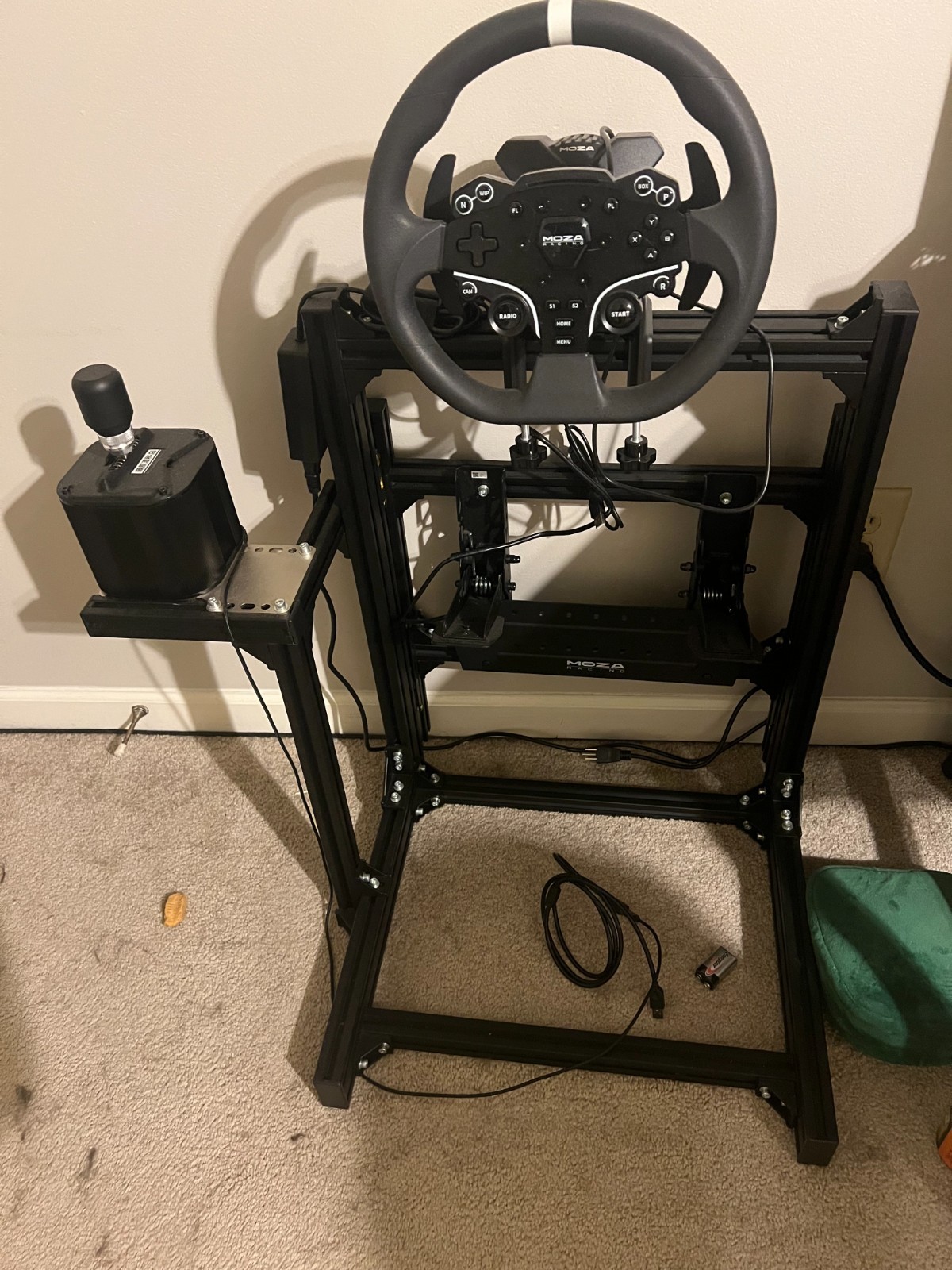 Moza r3 wheel bundle with modified shifter and stand