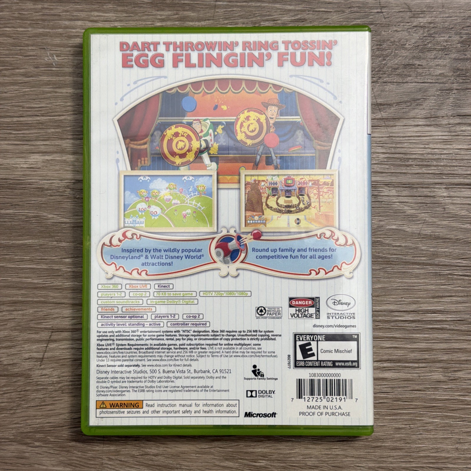 Toy Story Mania (Microsoft Xbox 360, 2012) CIB Tested Working Free Shipping