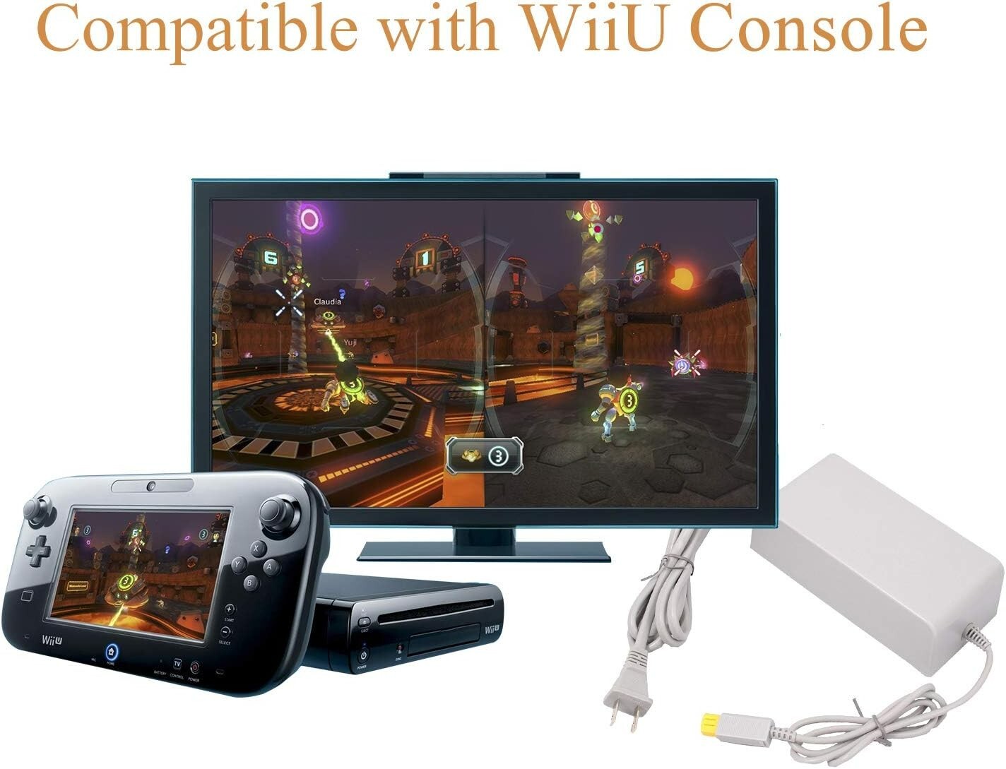 Lot of 2 Power supply for Nintendo WII U Gamepad and Wii U Console AC Adapter
