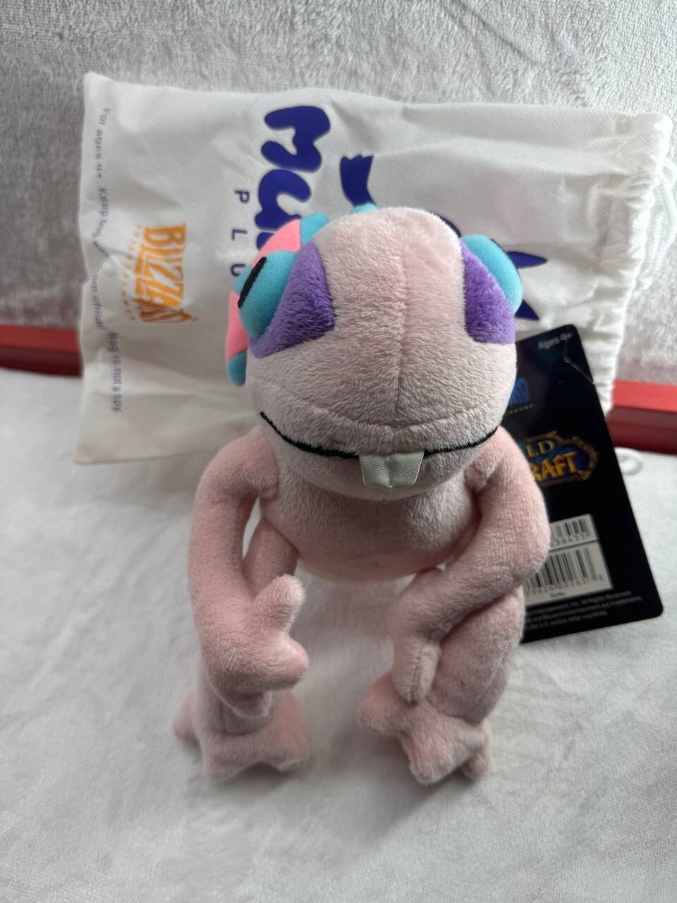 NWT – Blizzard 2015 Gurky Pink Murloc Plush – World of Warcraft WoW With Bag