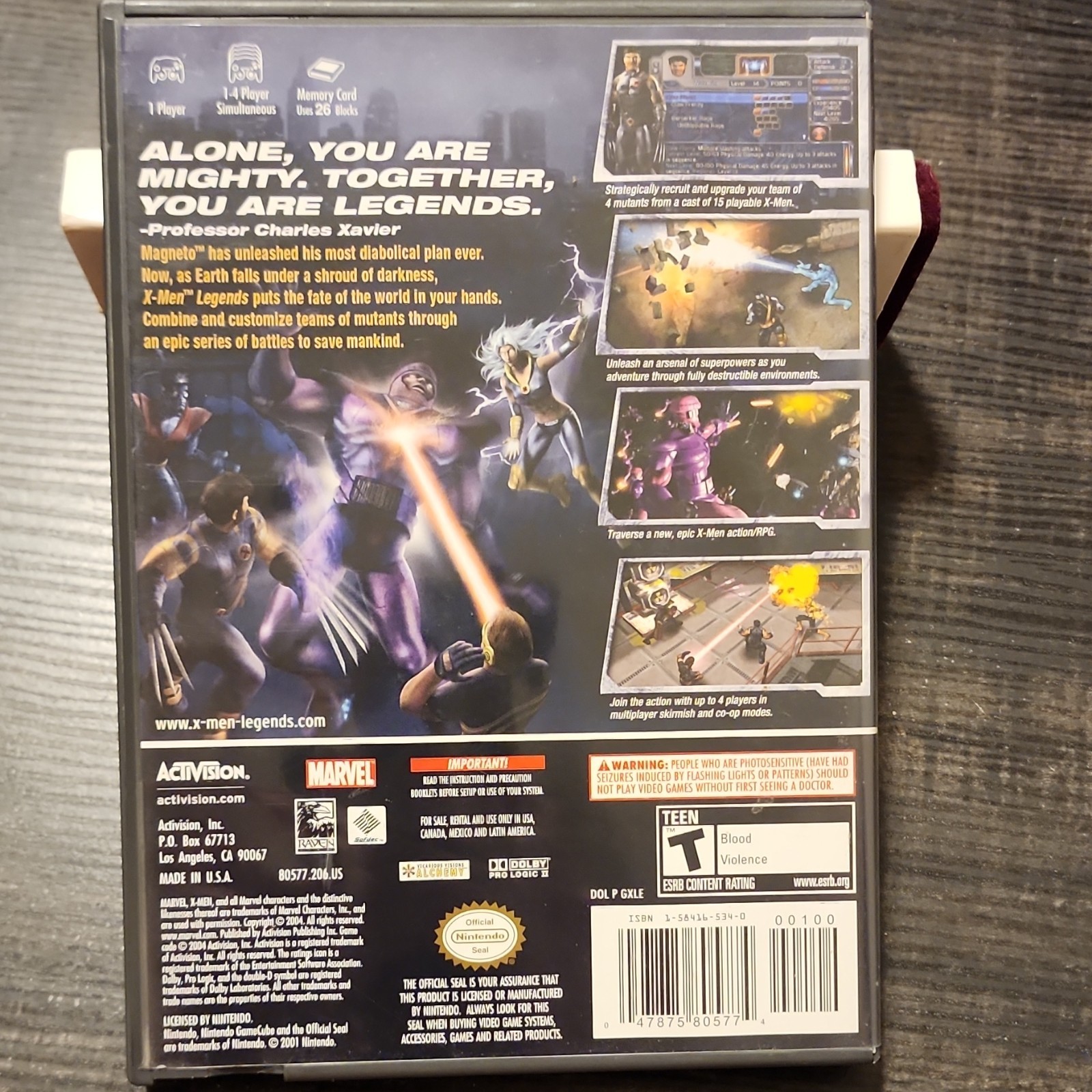 Activision X-Men Legends Nintendo GameCube NTSC-U/C T Complete w/ Manual