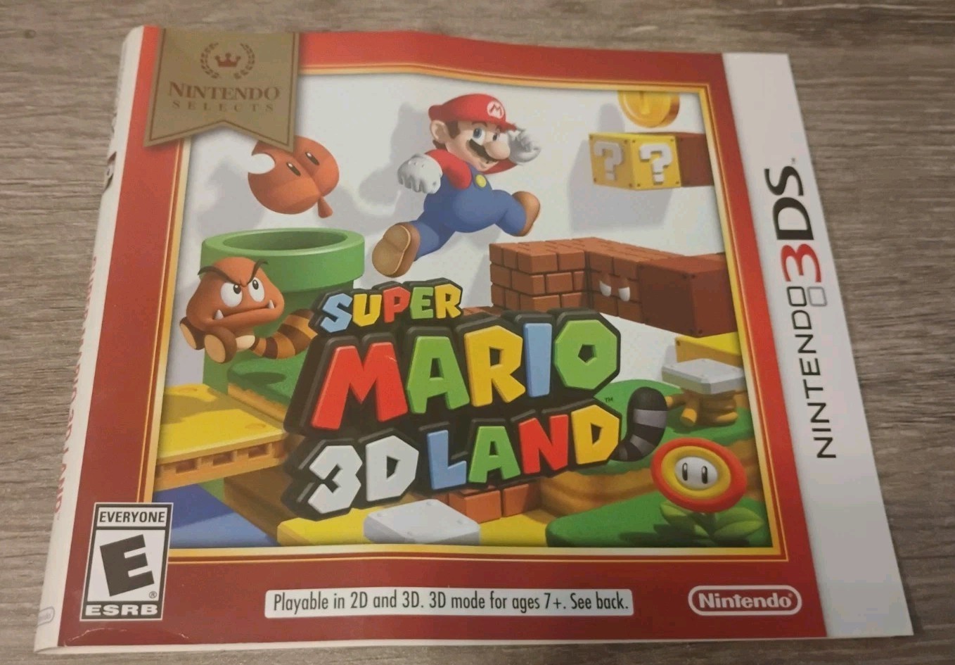 Super Mario 3D Land (Nintendo Selects) (Nintendo 3DS, 2011) Cover Art Only