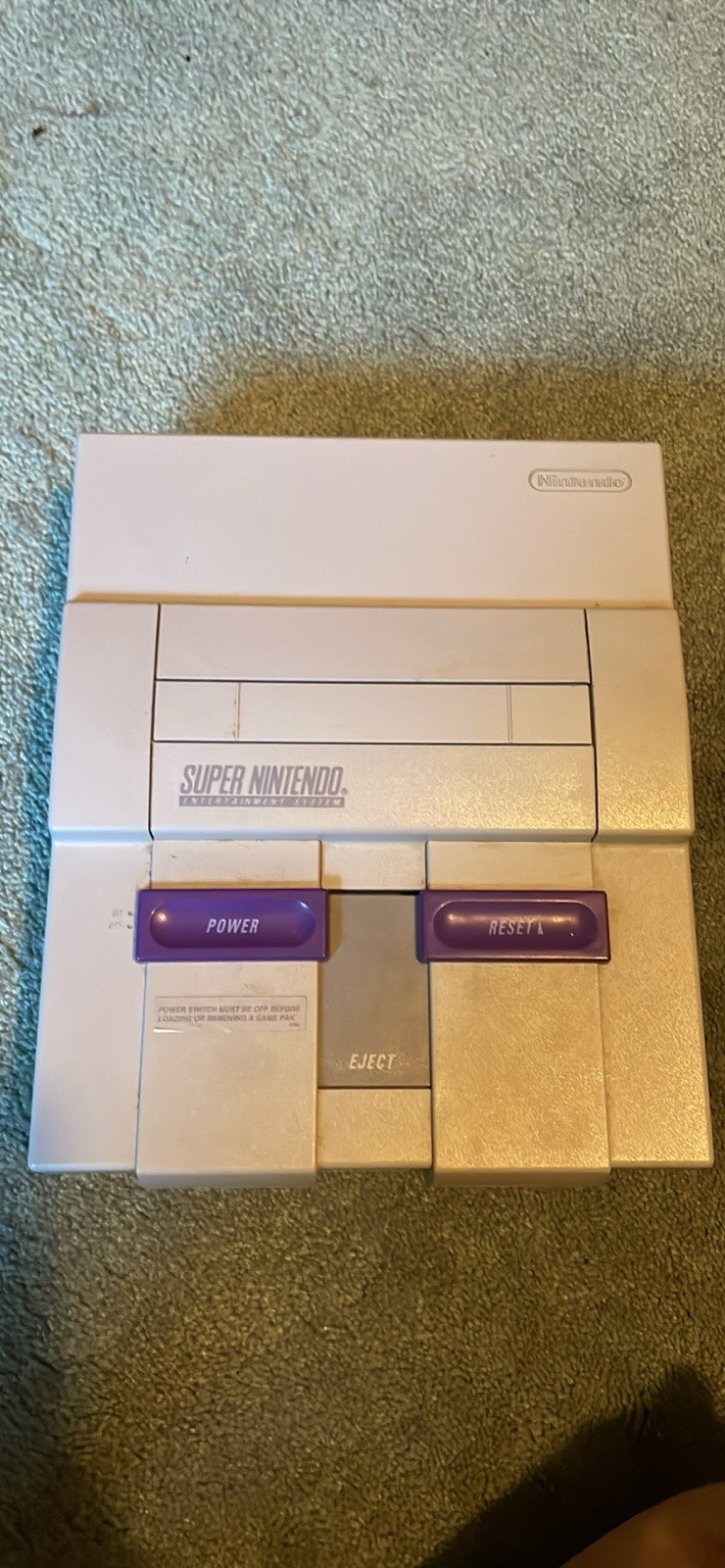 Super Nintendo SNES Video Game Console Bundle With 2 Controllers + OEM Cords