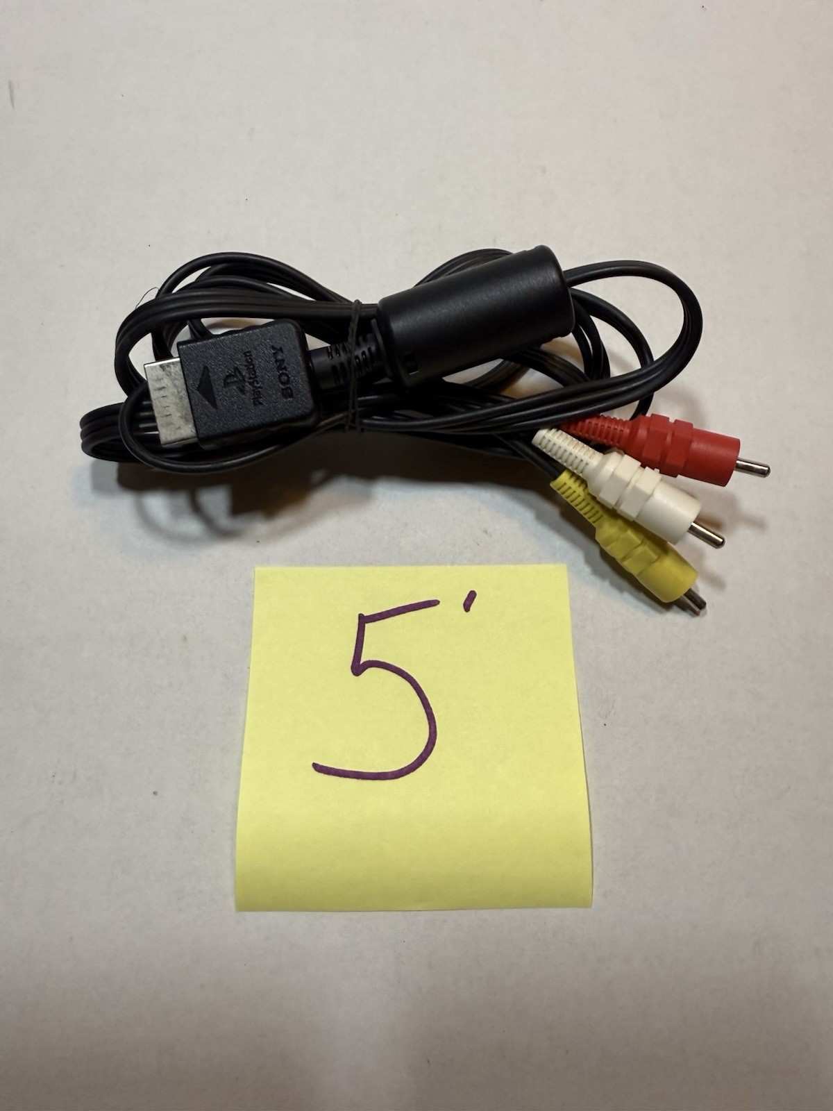 OEM Sony PlayStation A/V CABLE Connect Cord Genuine Composite 5’ft PS1 PS2 PS3