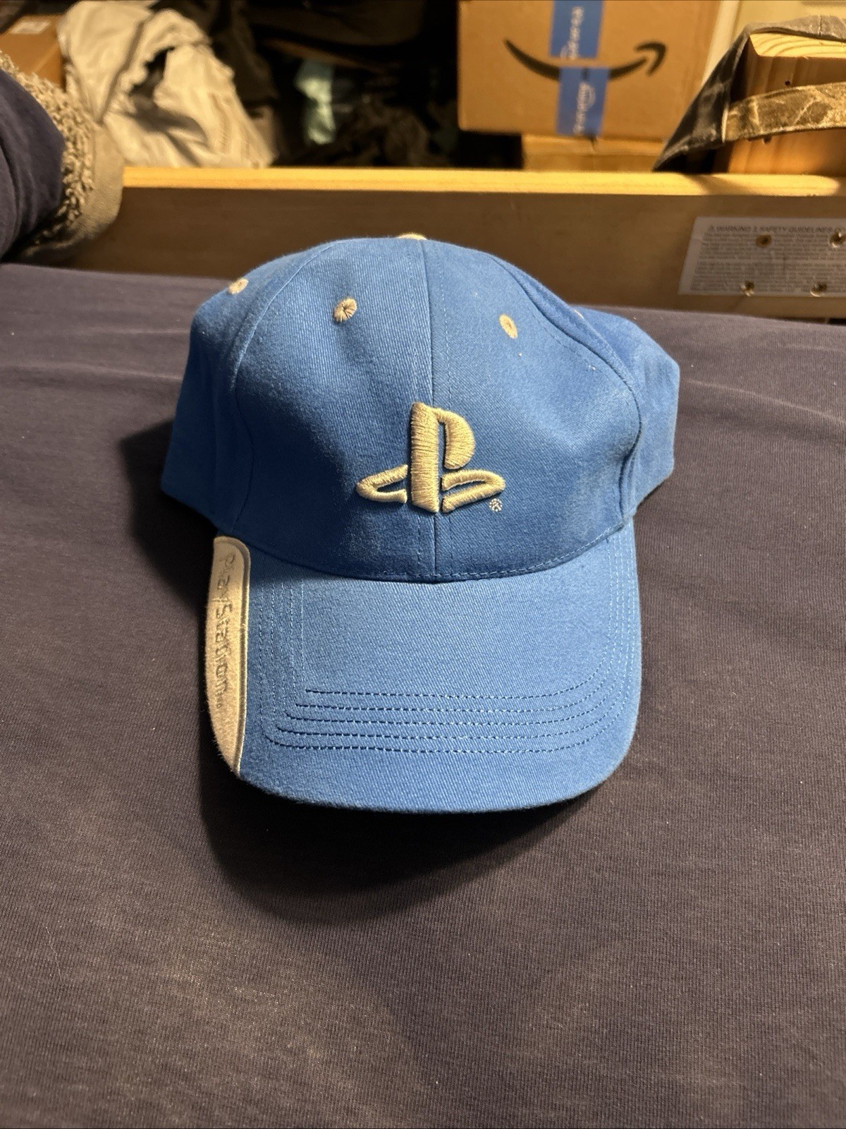 Vintage/Retro Sony Playstation Video Game~blue And White Adjustable Hat/Cap
