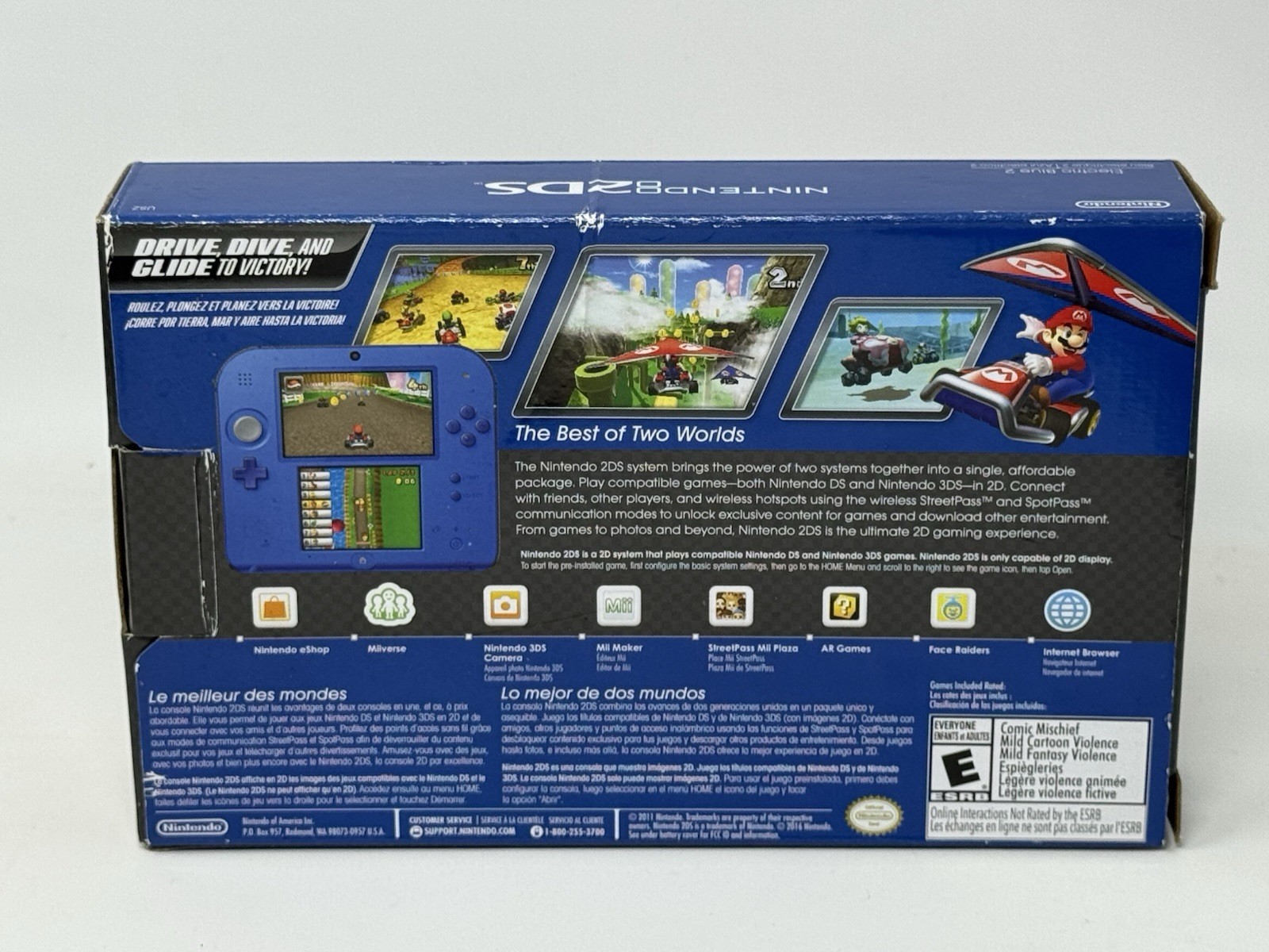 Nintendo 2DS Mario Kart 7 Electric Blue Limited Edition Console Box Only