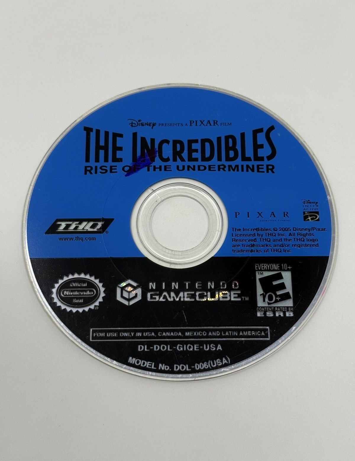 The Incredibles Rise of the Underminer Nintendo GameCube Mint Disc Only Tested