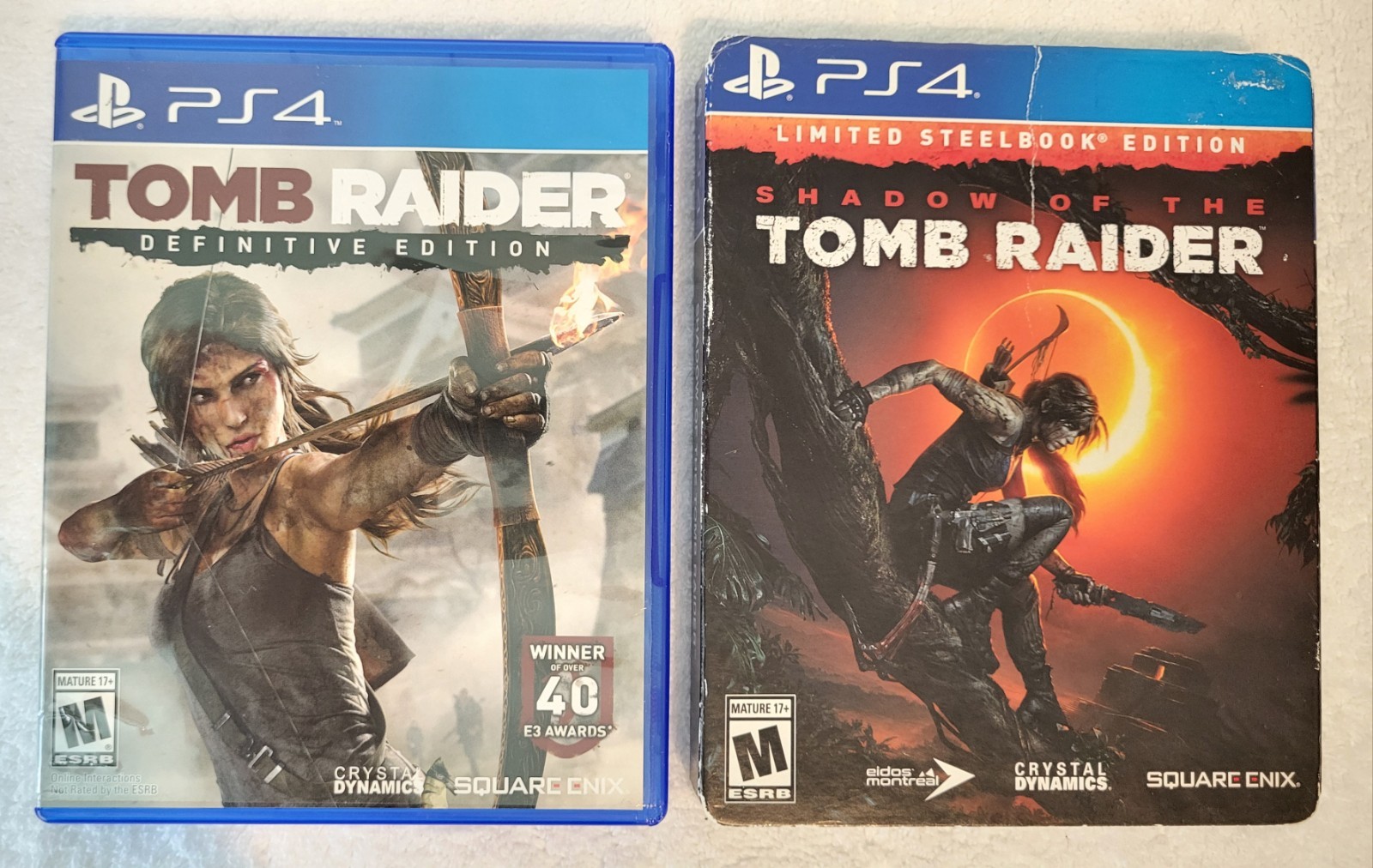 Tomb Raider & Shadow of the Tomb Raider Steelbook Edition Lot PlayStation 4 PS4