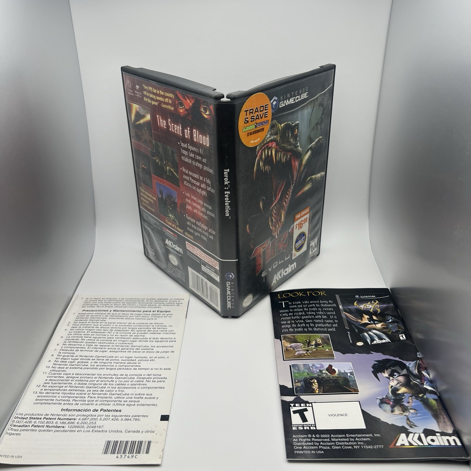 Turok: Evolution (Nintendo GameCube, 2002) | Case, Manual & Reg. Card! No Game!