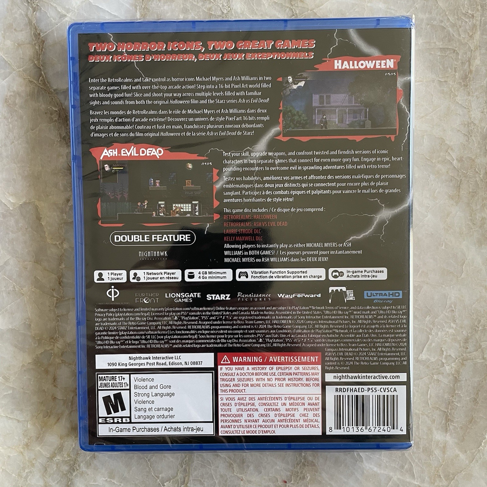 HALLOWEEN ASH VS EVIL DEAD RetroRealms:Double Feature PS5 Brand New Sealed Game