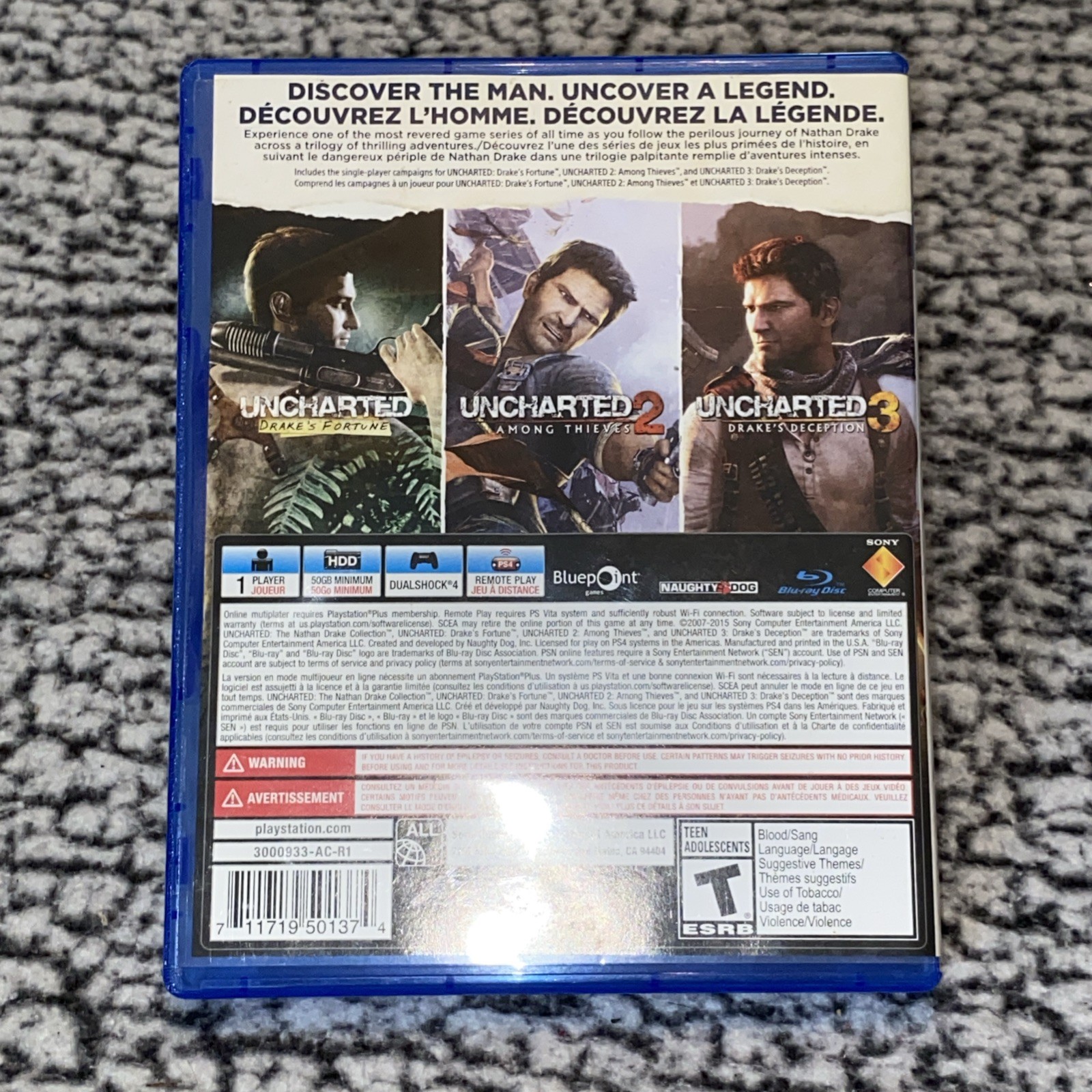 PlayStation 4 Uncharted: The Nathan Drake Collection Video Game Tested EUC