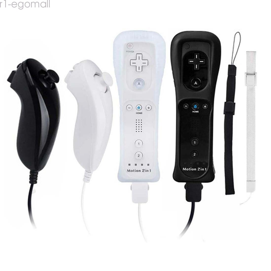 Built in Motion Plus Remote Controller& Nunchuck For Nintendo Wii Wii U+Strap US