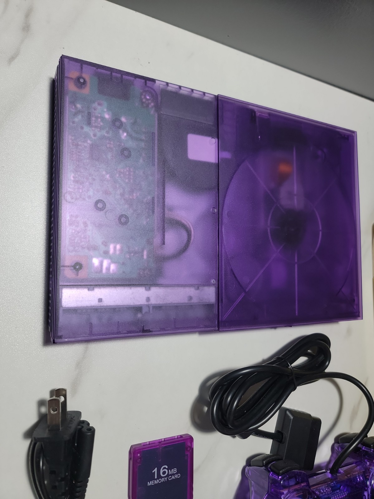 Sony PS2 Slim Clear Purple Bundle – Tested & Working SCPH-9000X